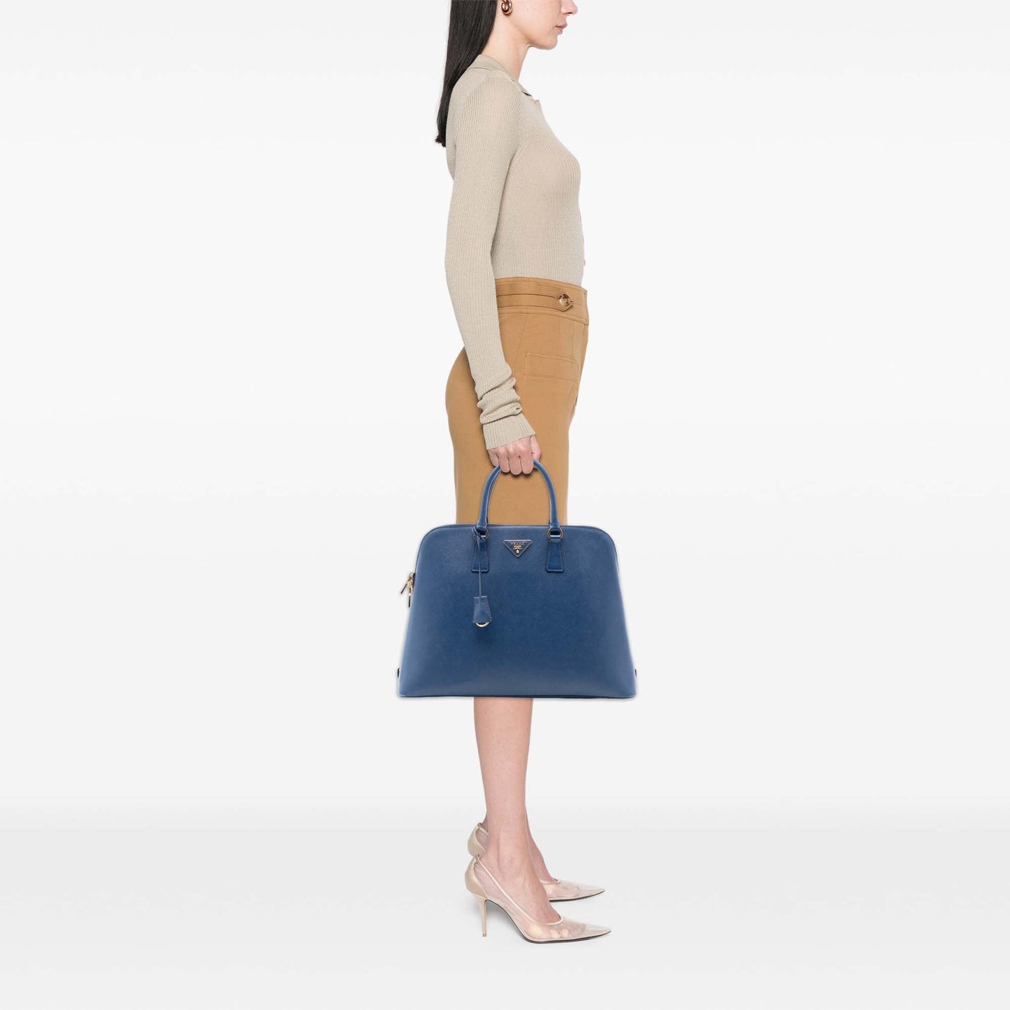 Prada Extra Large Saffiano Lux Promenade Satchel