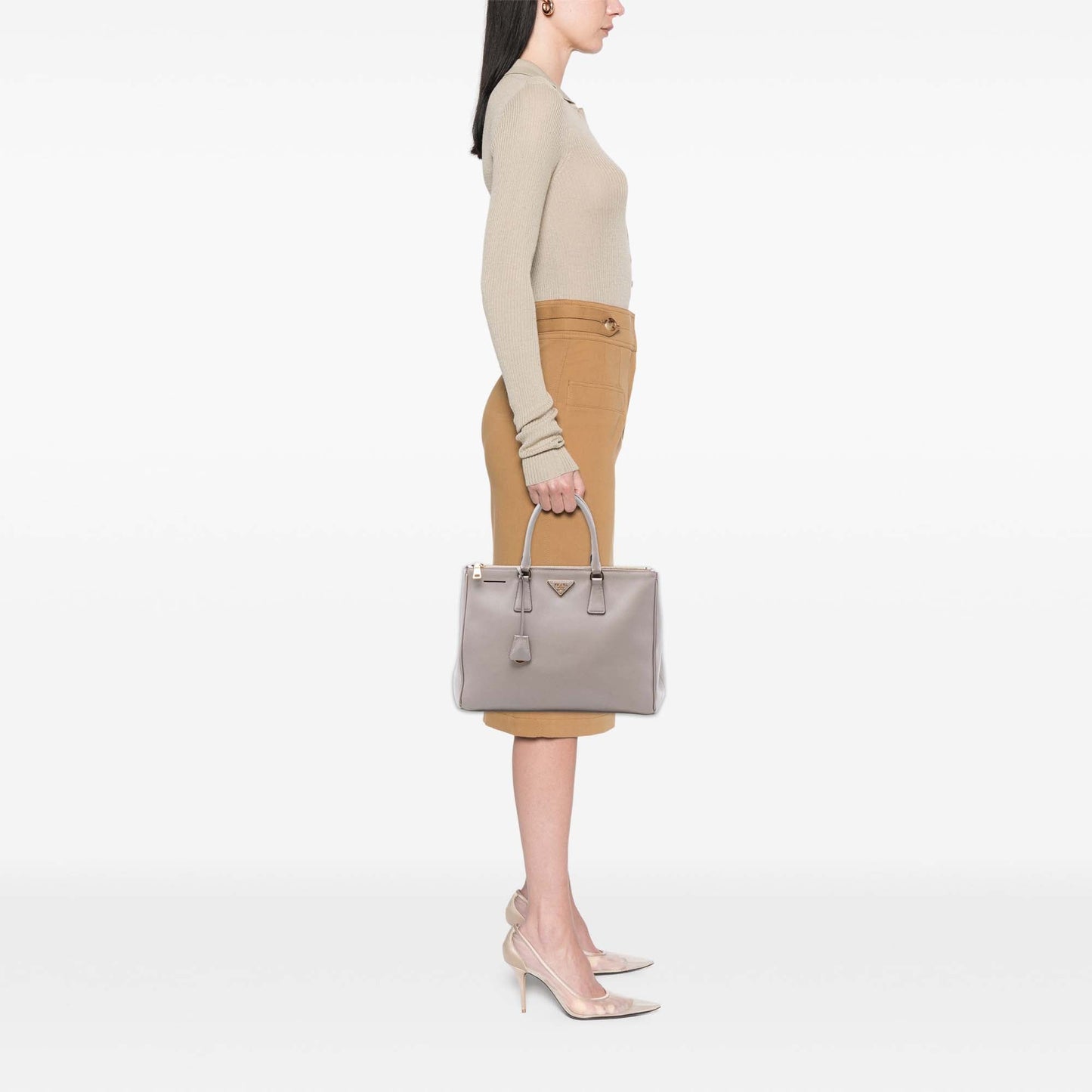 Prada Large Saffiano Lux Galleria Double Zip Tote