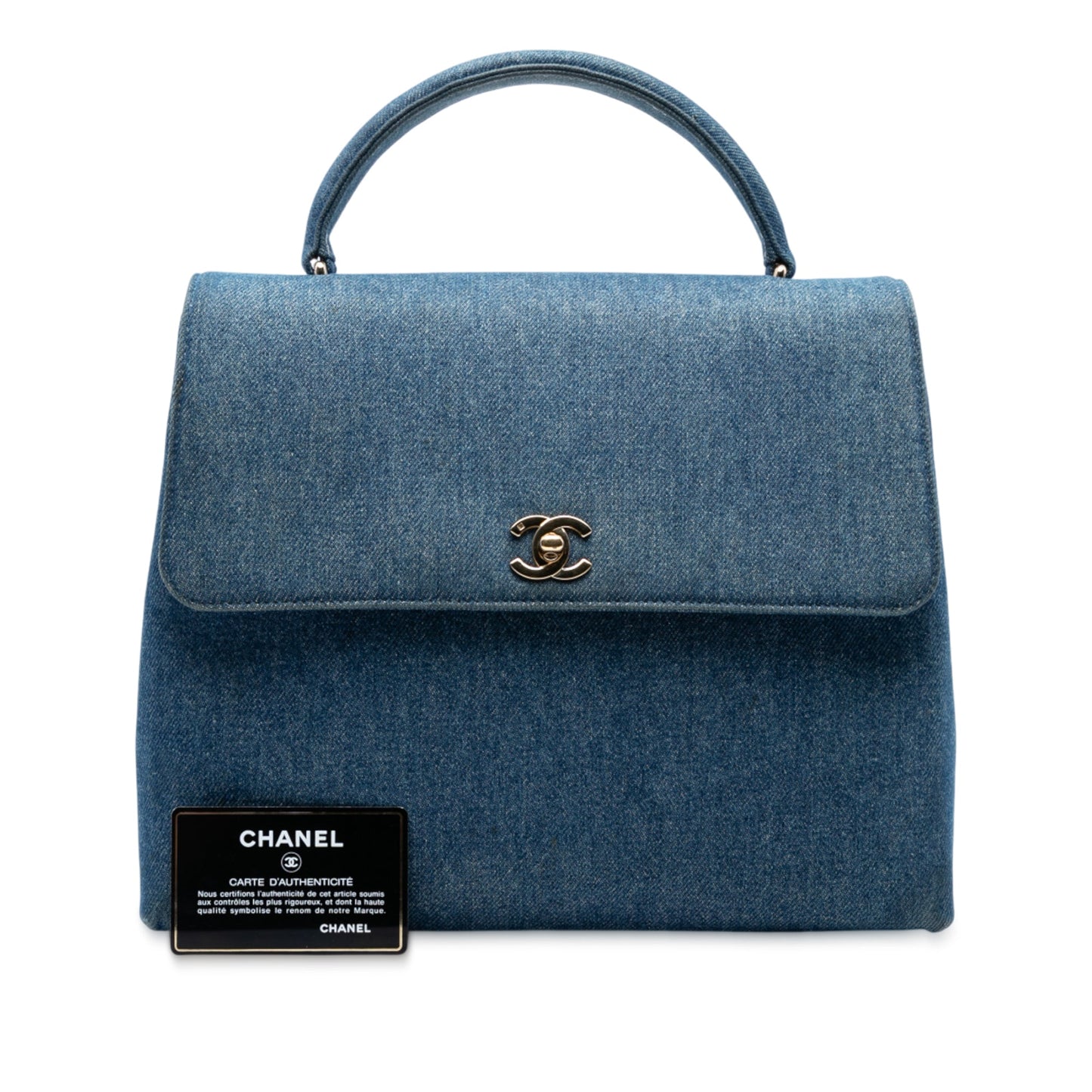 Chanel CC Denim Kelly Top Handle Bag