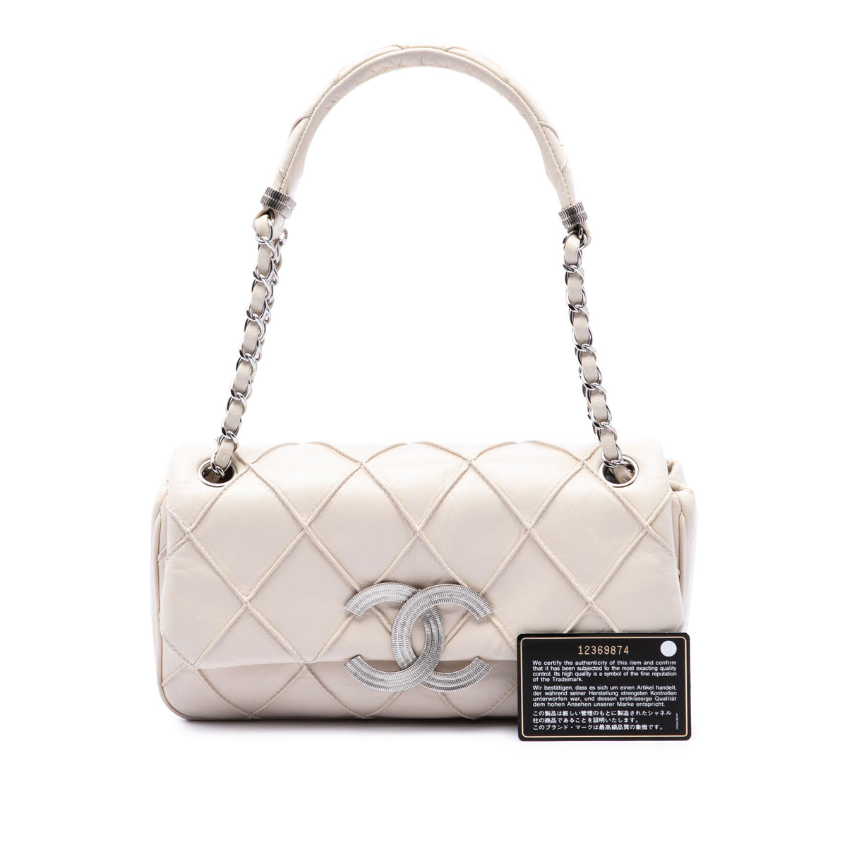 Chanel CC Double Stitch Lambskin Single Flap