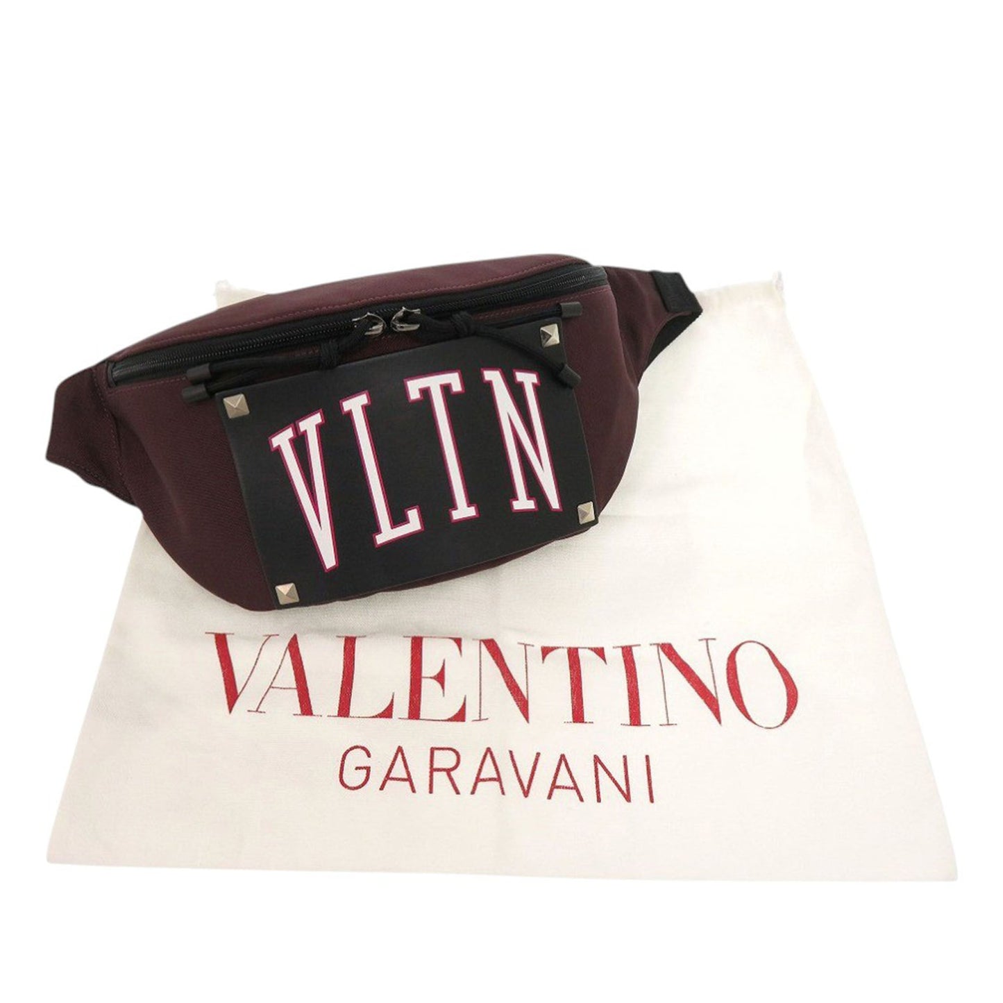 Valentino Nylon and Leather VLTN Rockstud Belt Bag