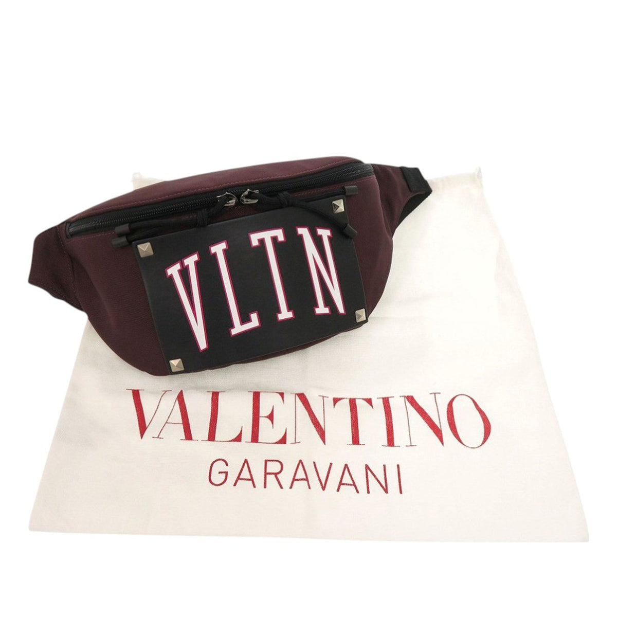 Valentino Nylon and Leather VLTN Rockstud Belt Bag