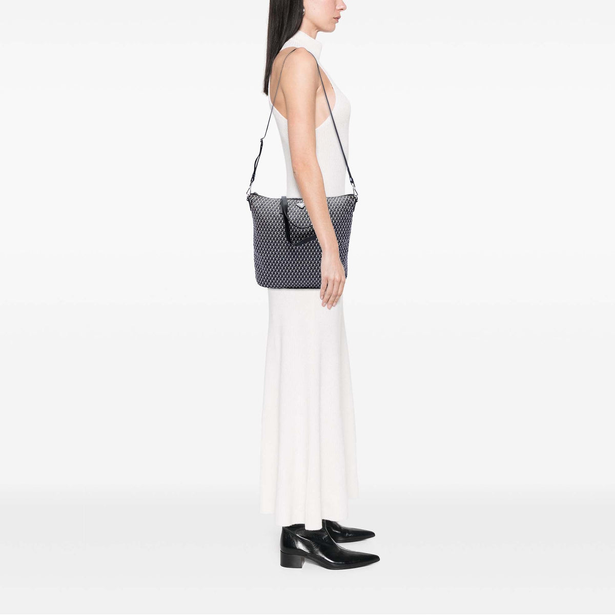 Prada Tessuto Stampato Satchel — Black
