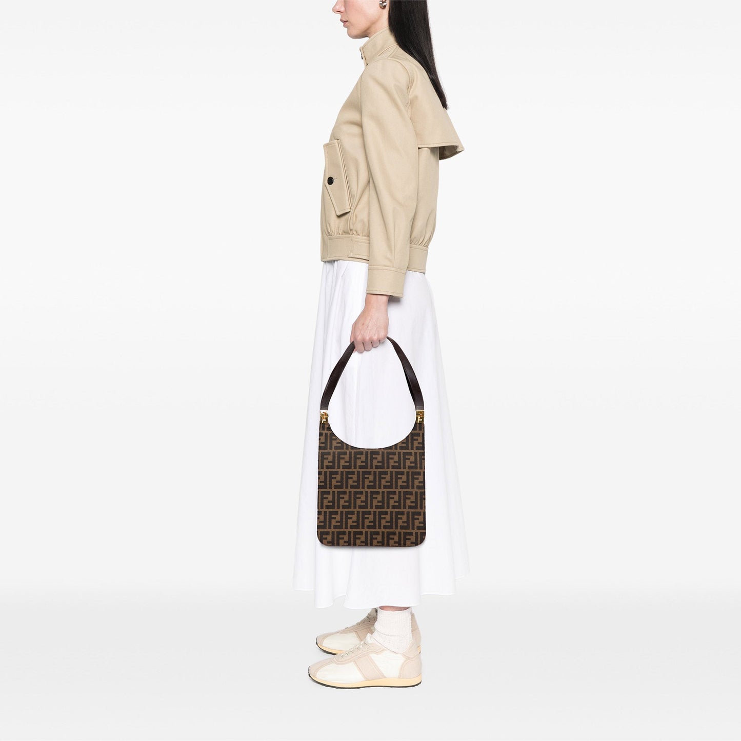 Fendi Zucca Canvas Shoulder Bag