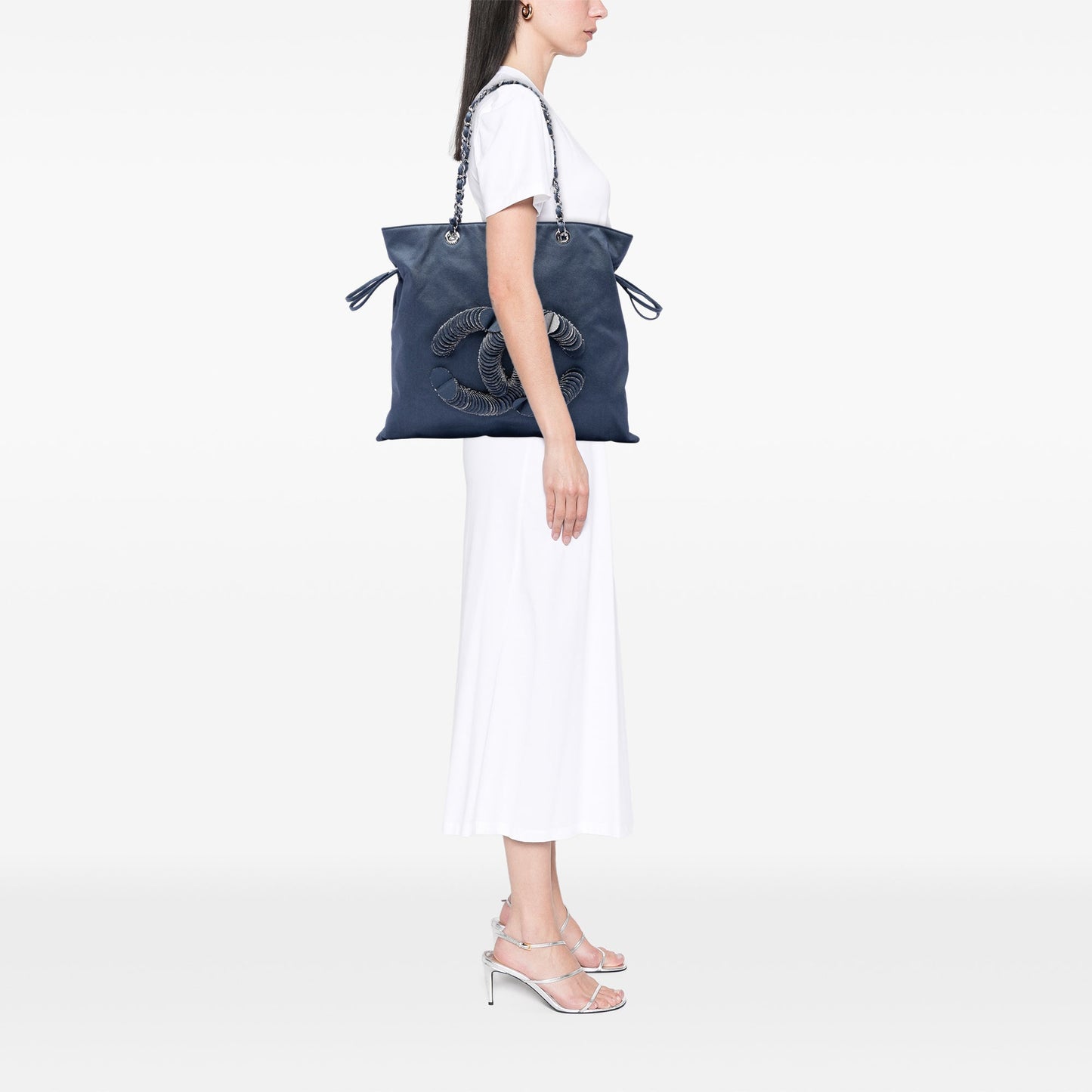 Chanel Large Denim CC Disc Bon Bon Tote