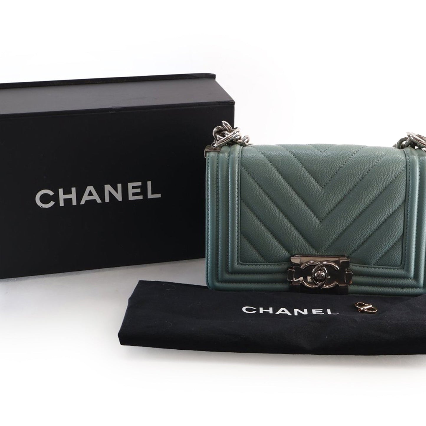 Chanel Small Chevron Caviar Boy Flap