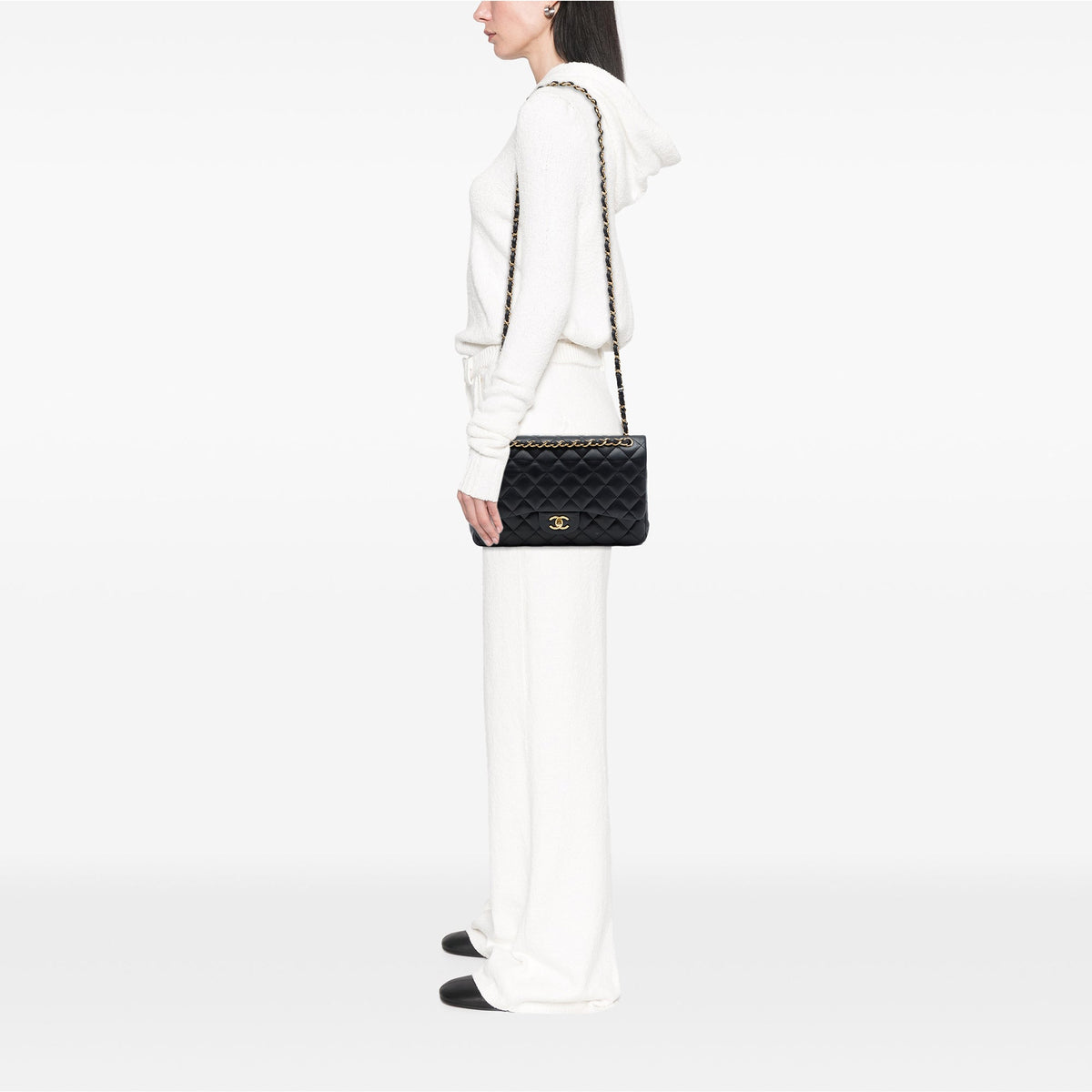 Chanel Jumbo Classic Lambskin Double Flap — Black