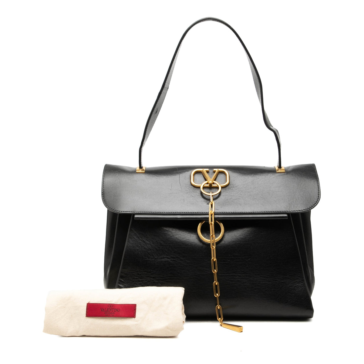 Valentino Medium Smooth Calfskin VRing Top Handle Bag