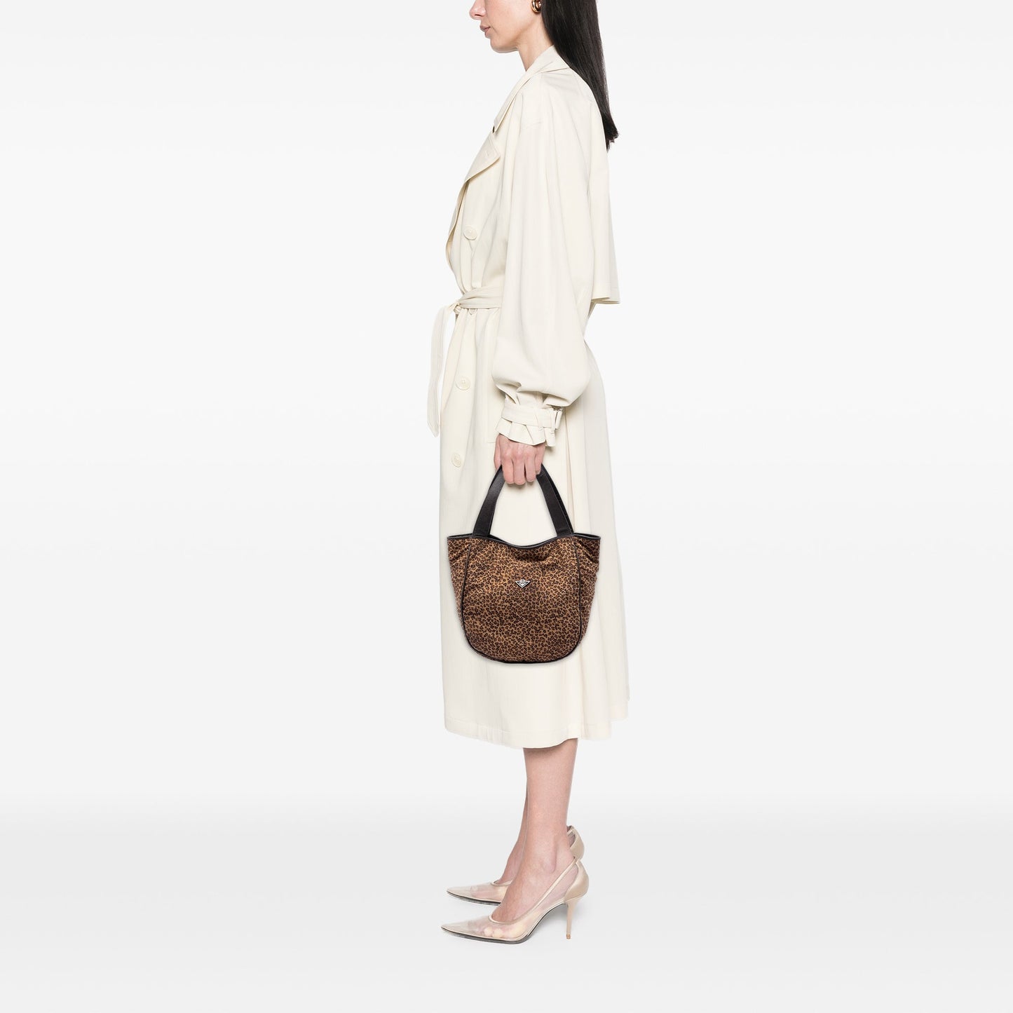 Bottega Veneta Nylon Leopard Print Tote
