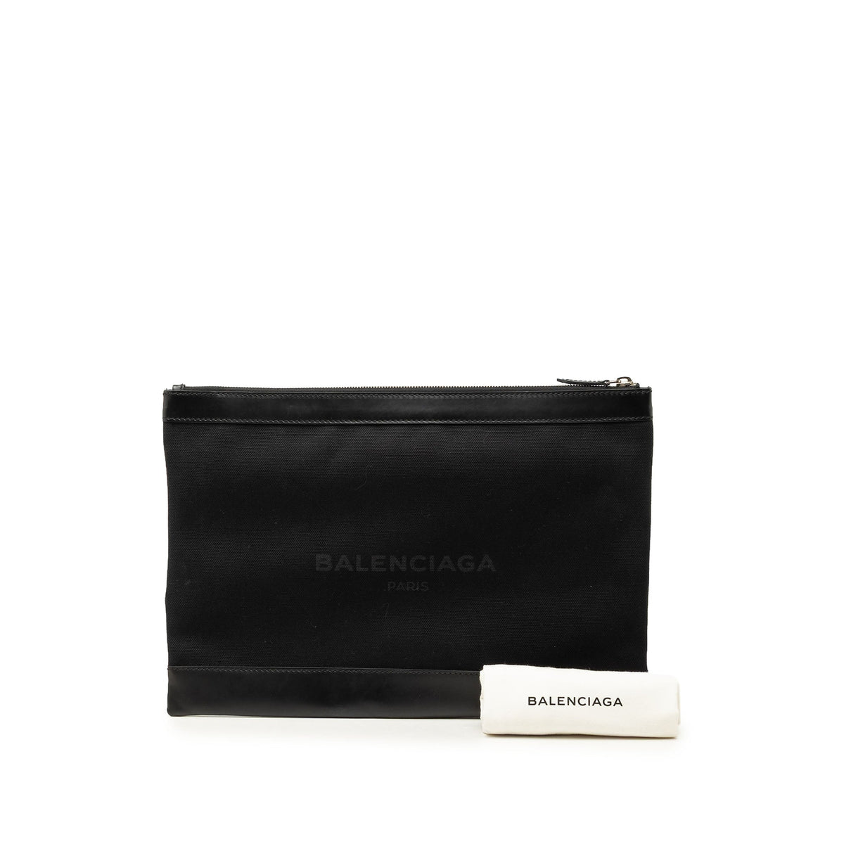 Balenciaga Canvas Navy Clip Clutch L
