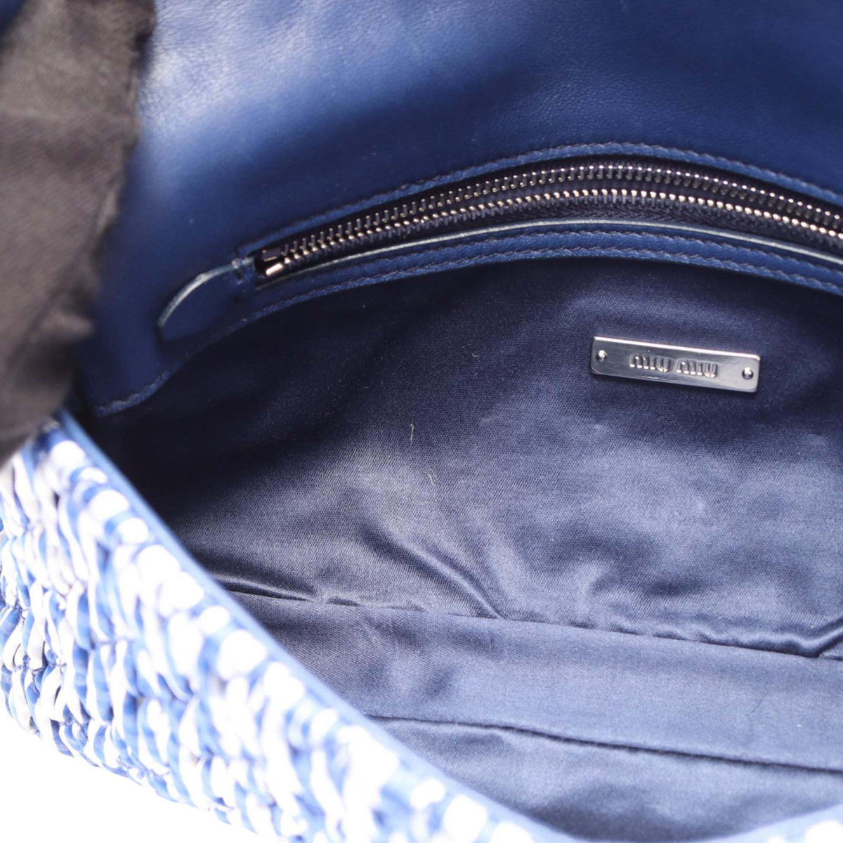 Miu Miu Matelasse Vichy Crystal Bag — Blue