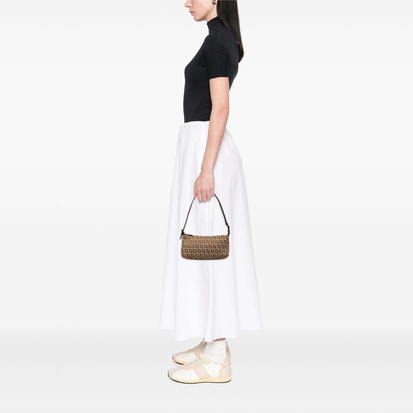 Fendi Mini Zucchino Canvas Shoulder Bag