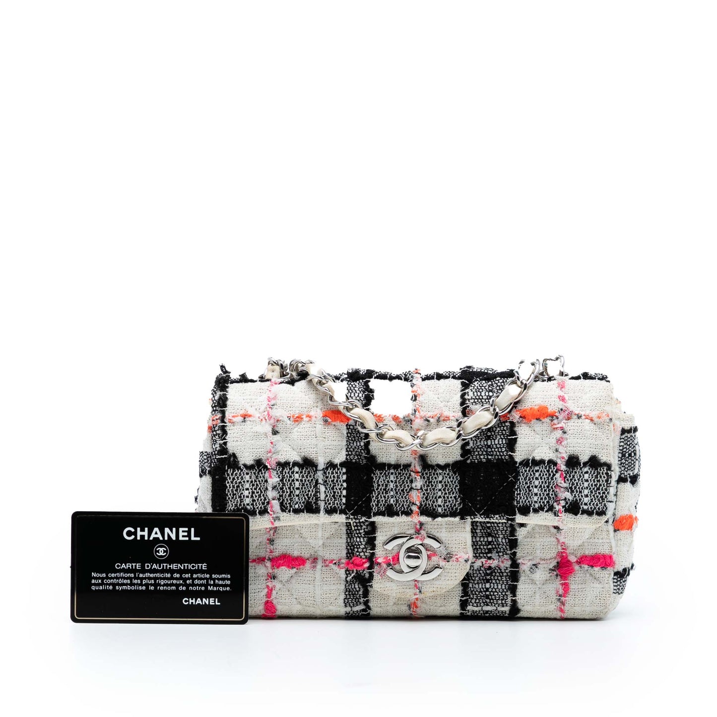 Chanel Mini Rectangular Classic Tweed Check Single Flap
