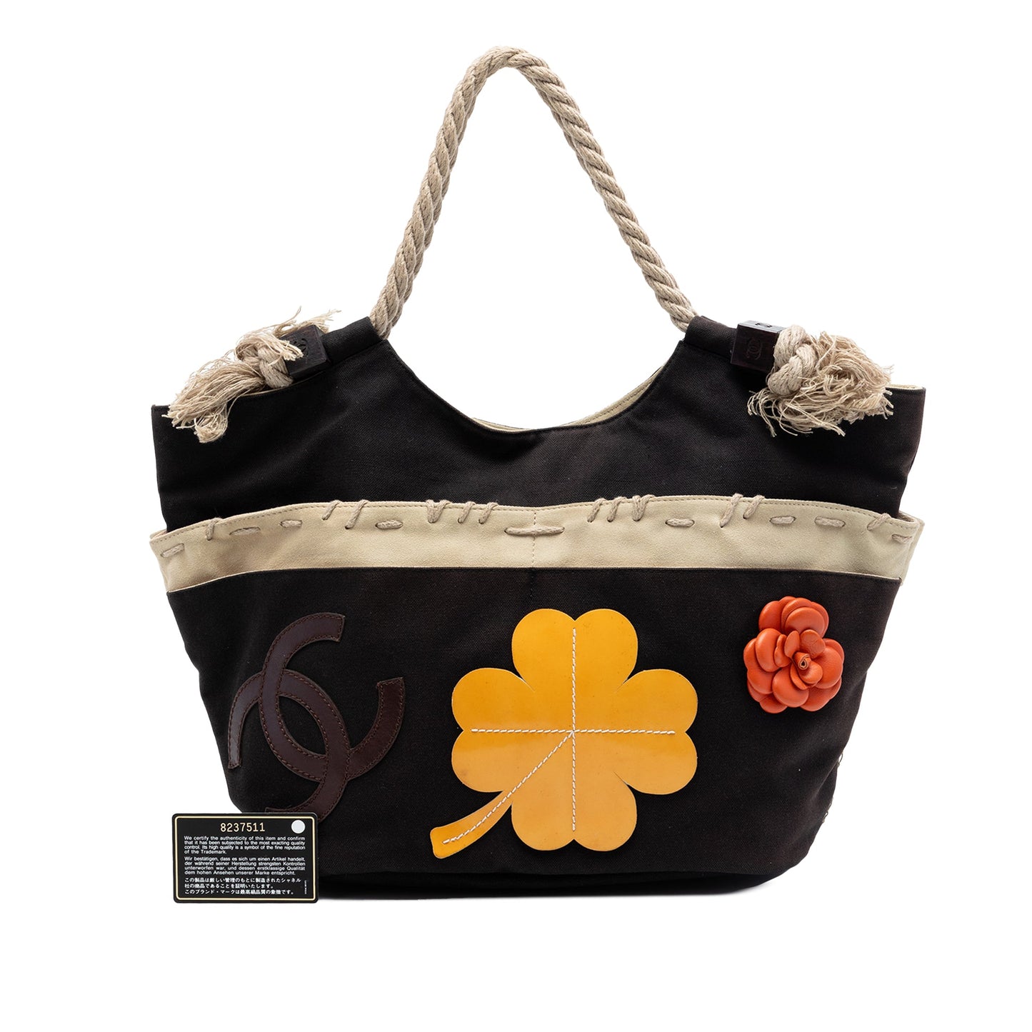 Chanel 2004 Cruise Camellia CC Clover Rope Cabas Tote