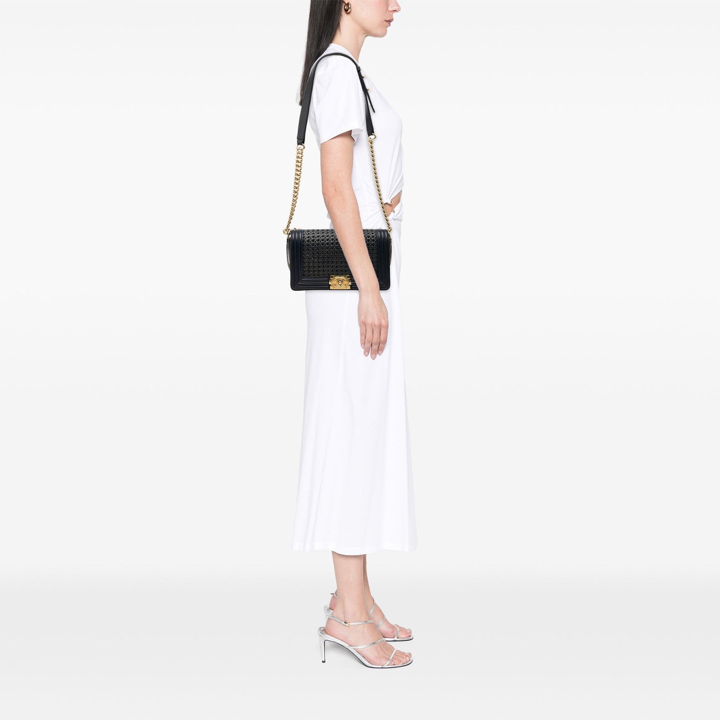 Chanel Old Medium Braided Sheepskin Boy Flap