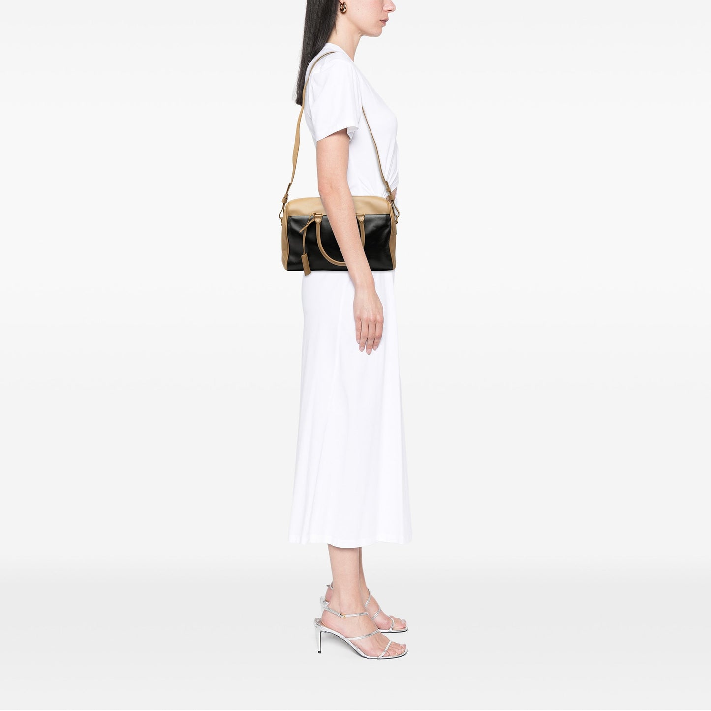 Saint Laurent Bicolor Leather Classic Duffle 6 Satchel