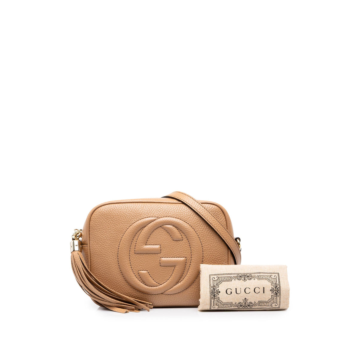 Gucci Leather Soho Disco Crossbody — Beige