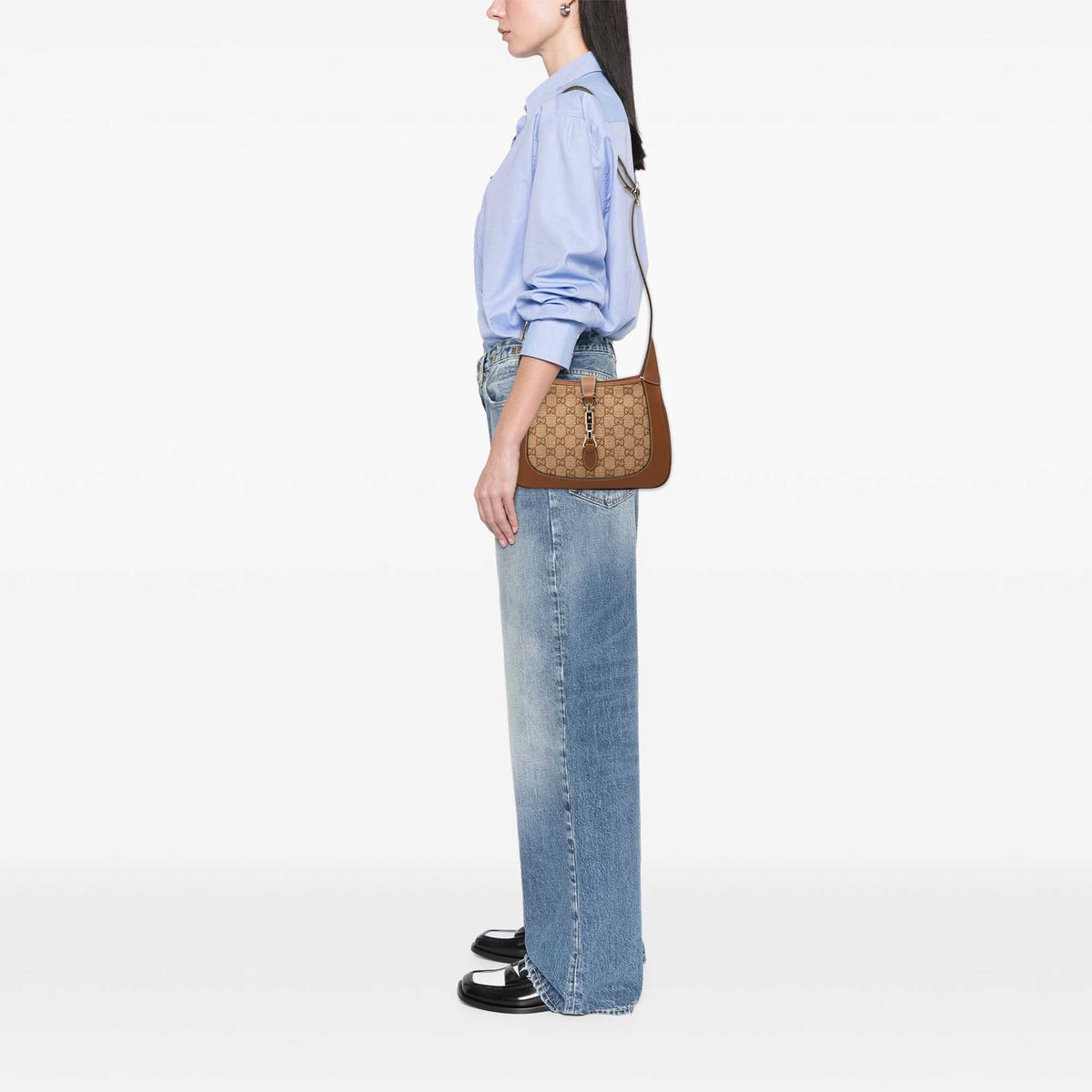 Gucci Medium GG Raffia Jackie 1961 Crossbody