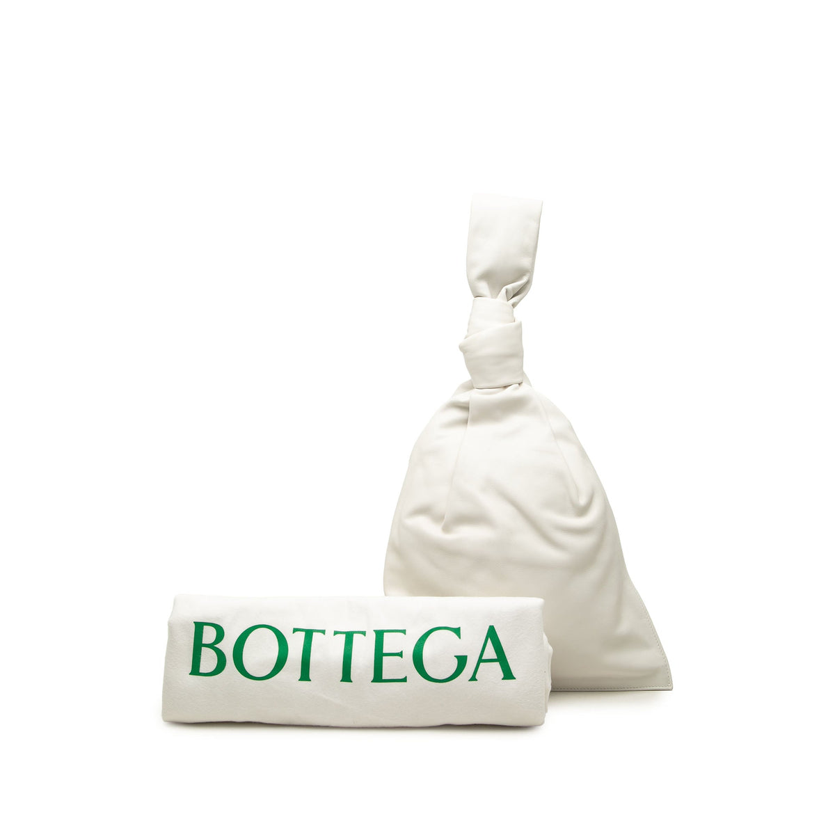 Bottega Veneta Nappa BV Twist Handbag — White