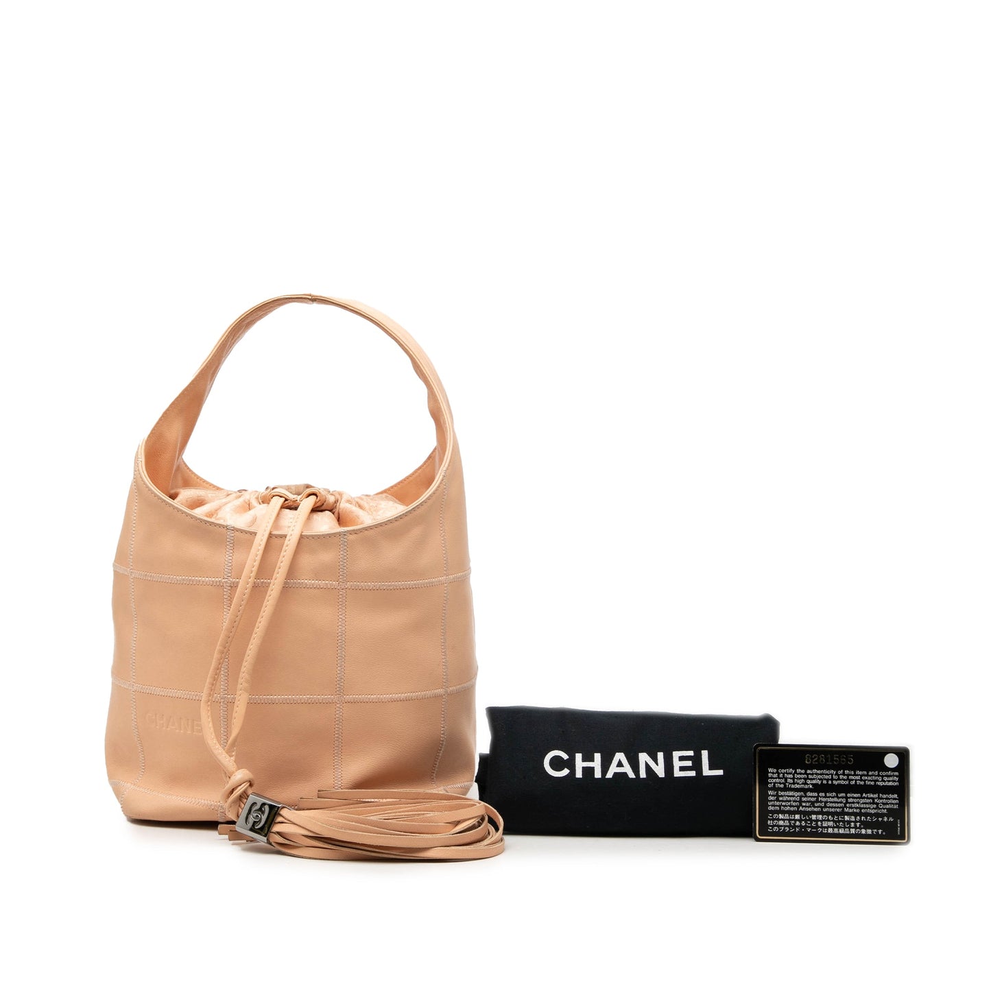 Chanel Calfskin Square Stitch Tassel Hobo