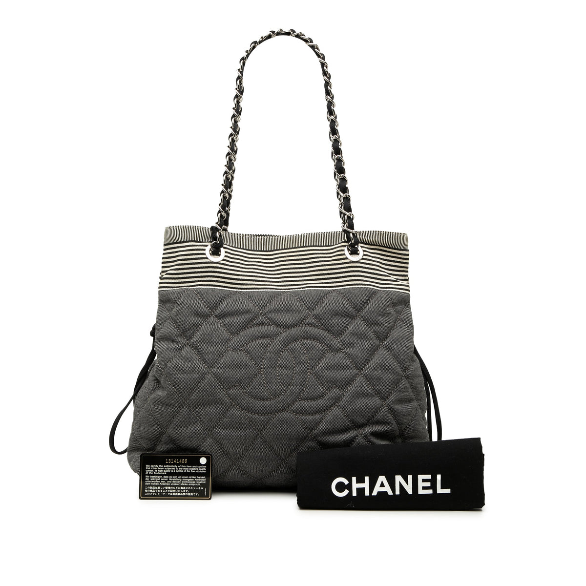 Chanel CC Quilted Denim Bonbon Tote