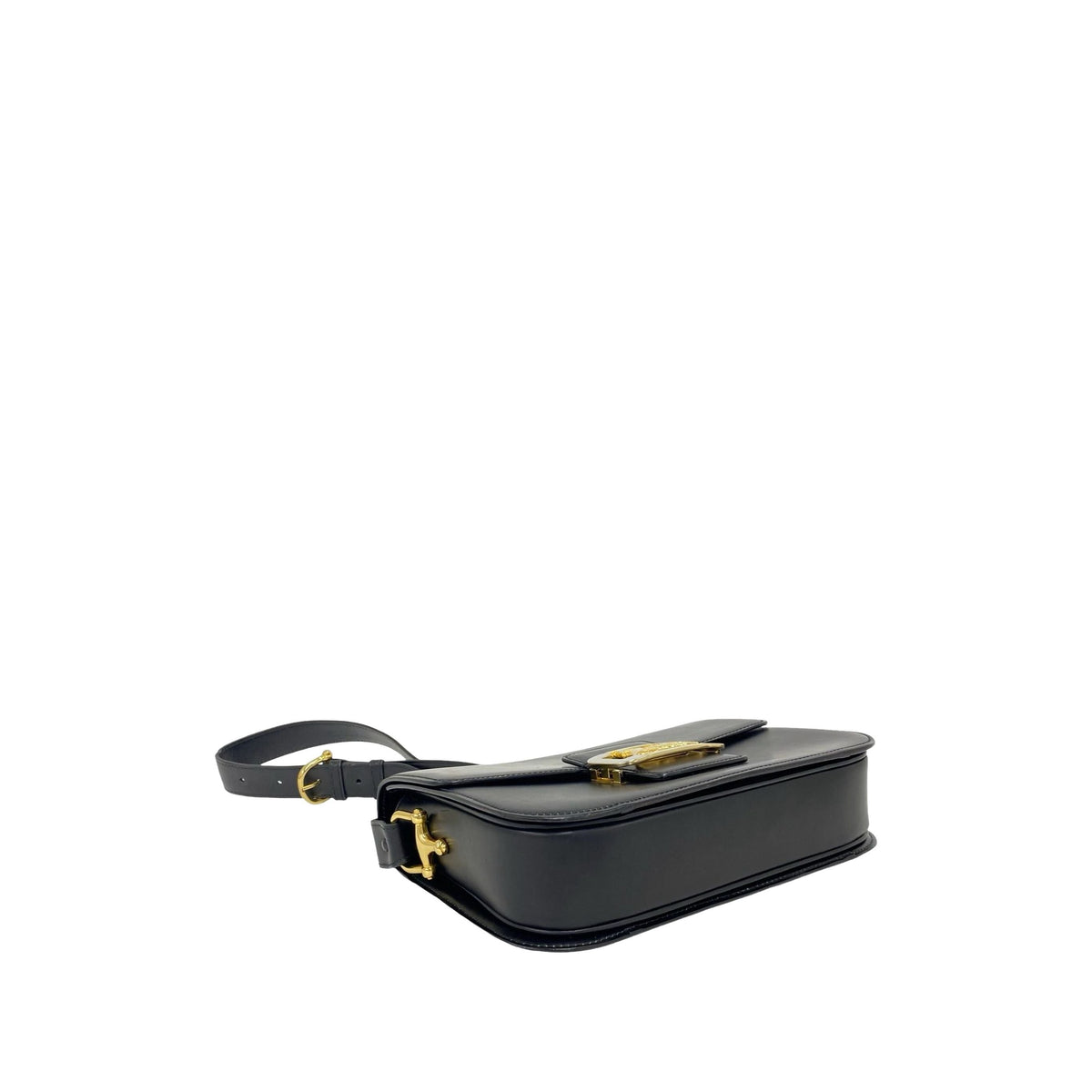 Celine Calfskin Horse Carriage Crossbody — Black