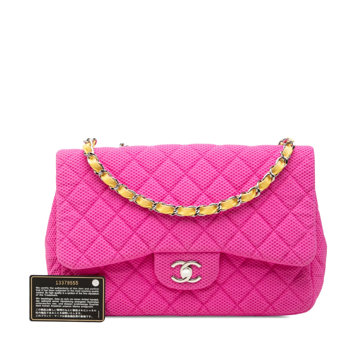 Chanel Jumbo Classic Mesh Single Flap — Pink