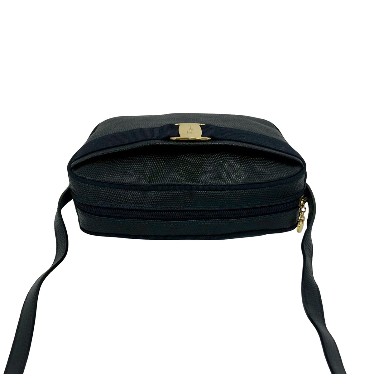 Ferragamo Lizard Embossed Leather Vara Crossbody