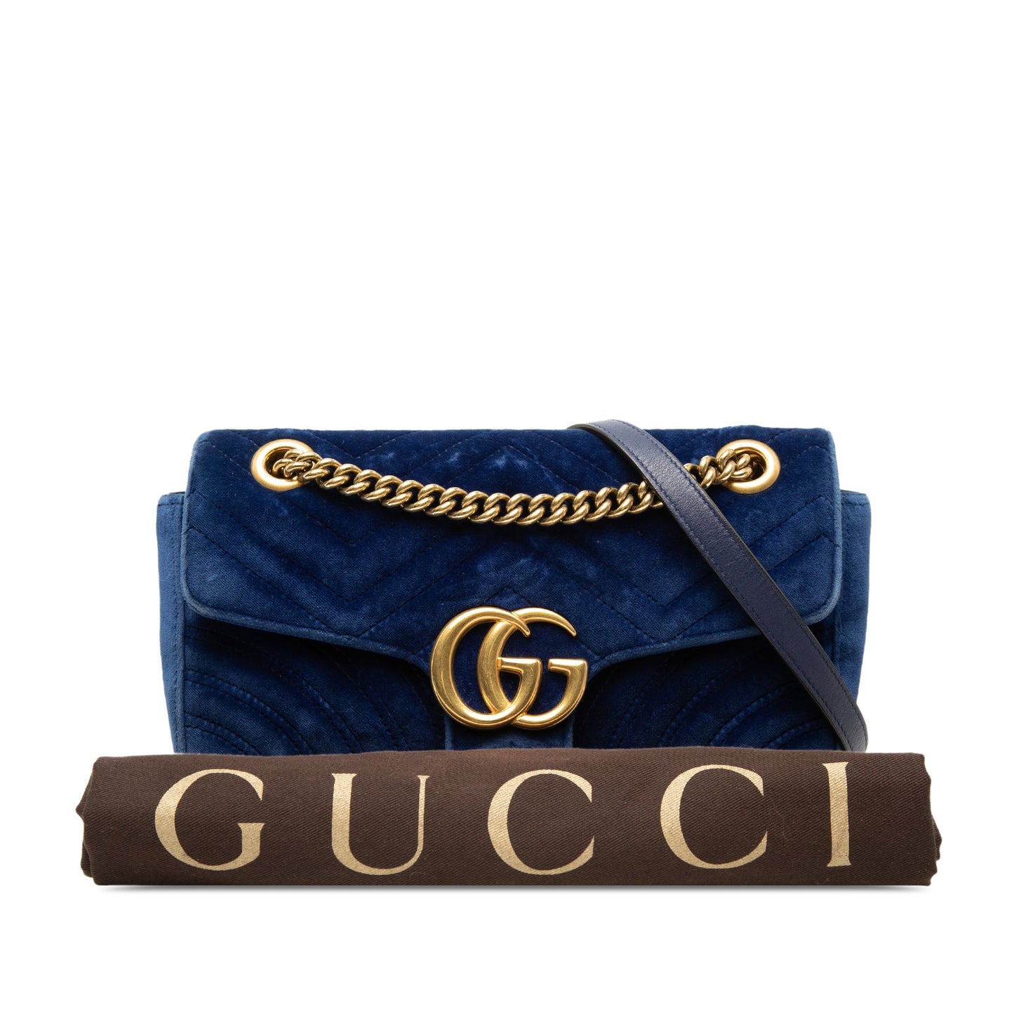 Gucci Medium GG Marmont Matelasse Velvet Shoulder Bag