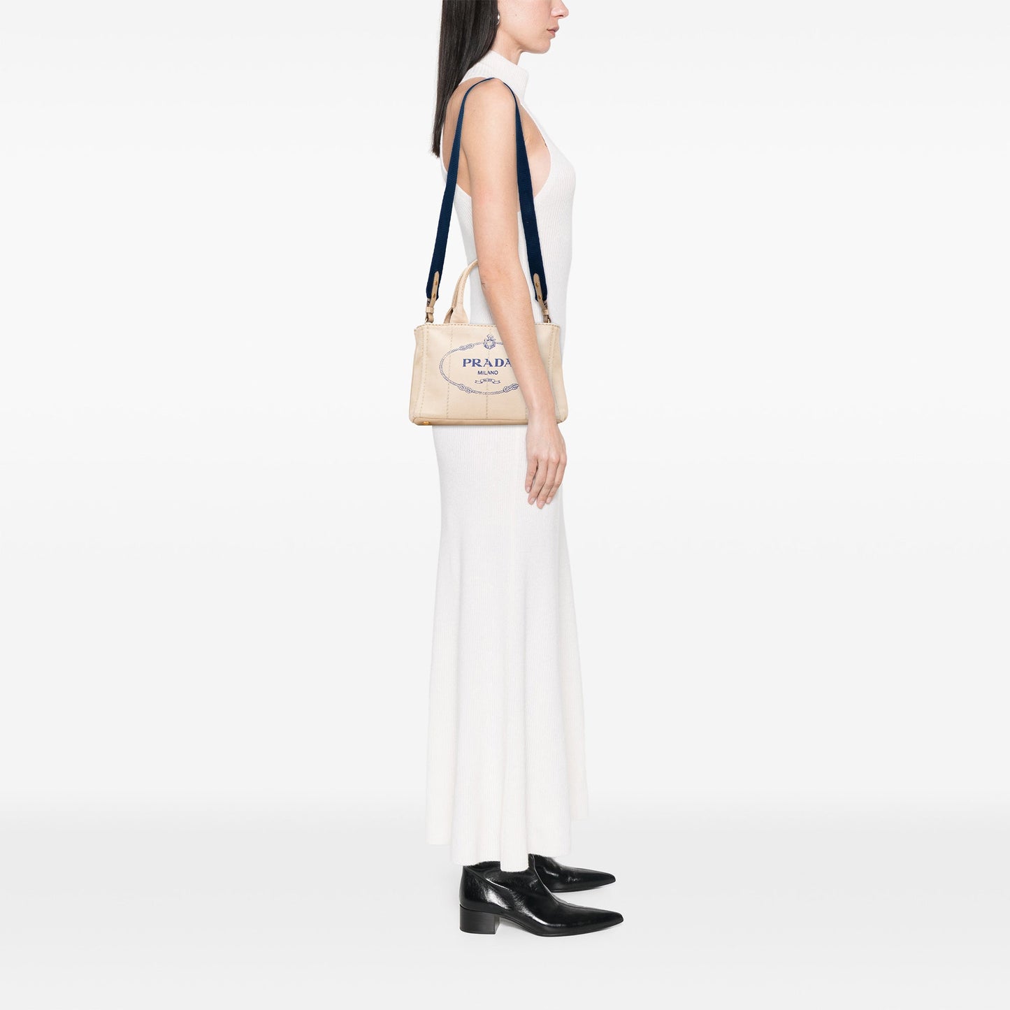 Prada Small Canvas Canapa Logo Satchel