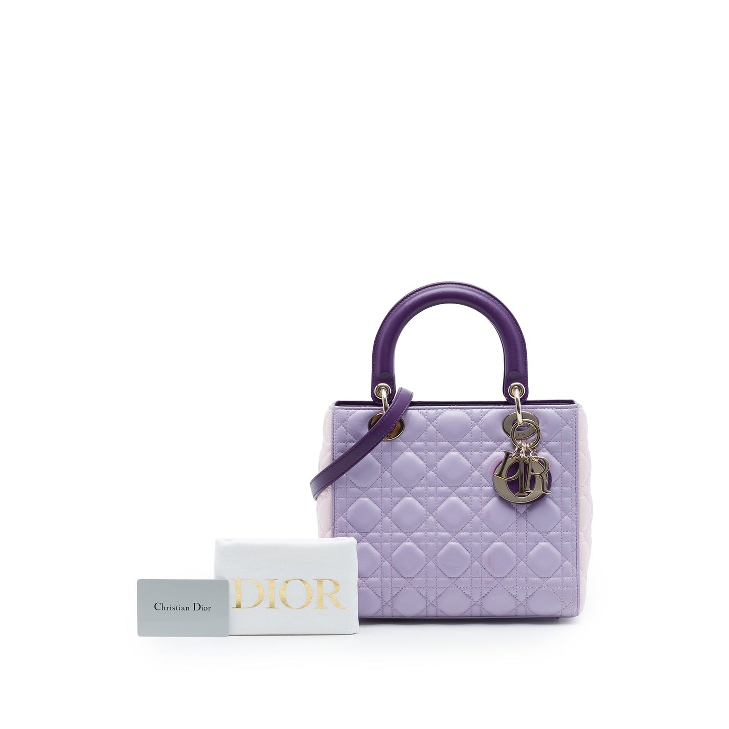 Dior Medium Tricolor Lambskin Cannage Lady Dior