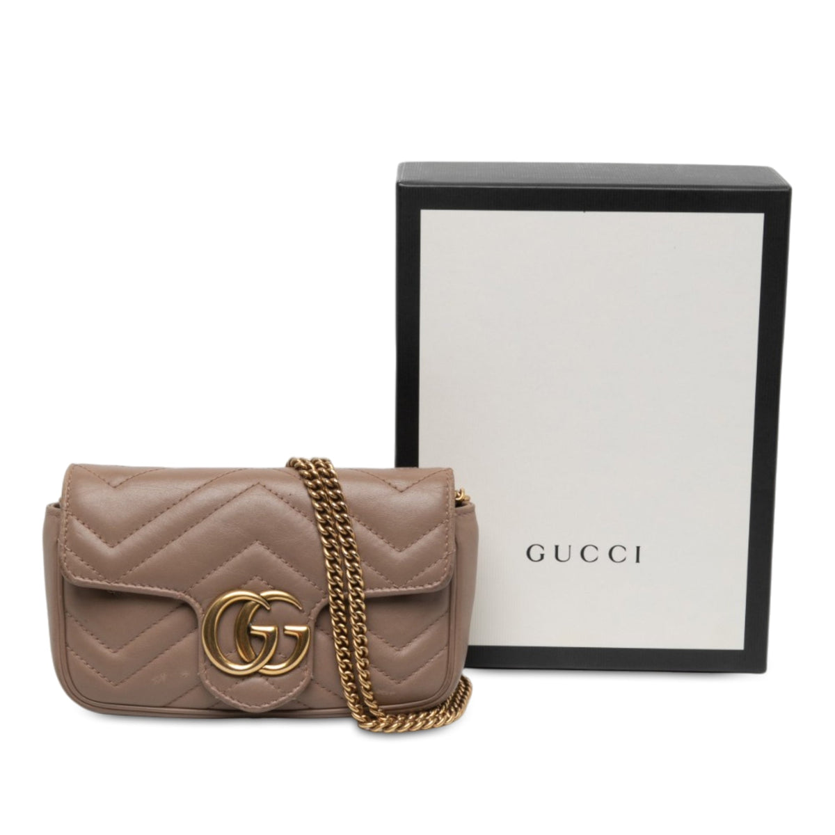 Gucci Mini GG Marmont Matelasse Leather Flap Crossbody — Brown