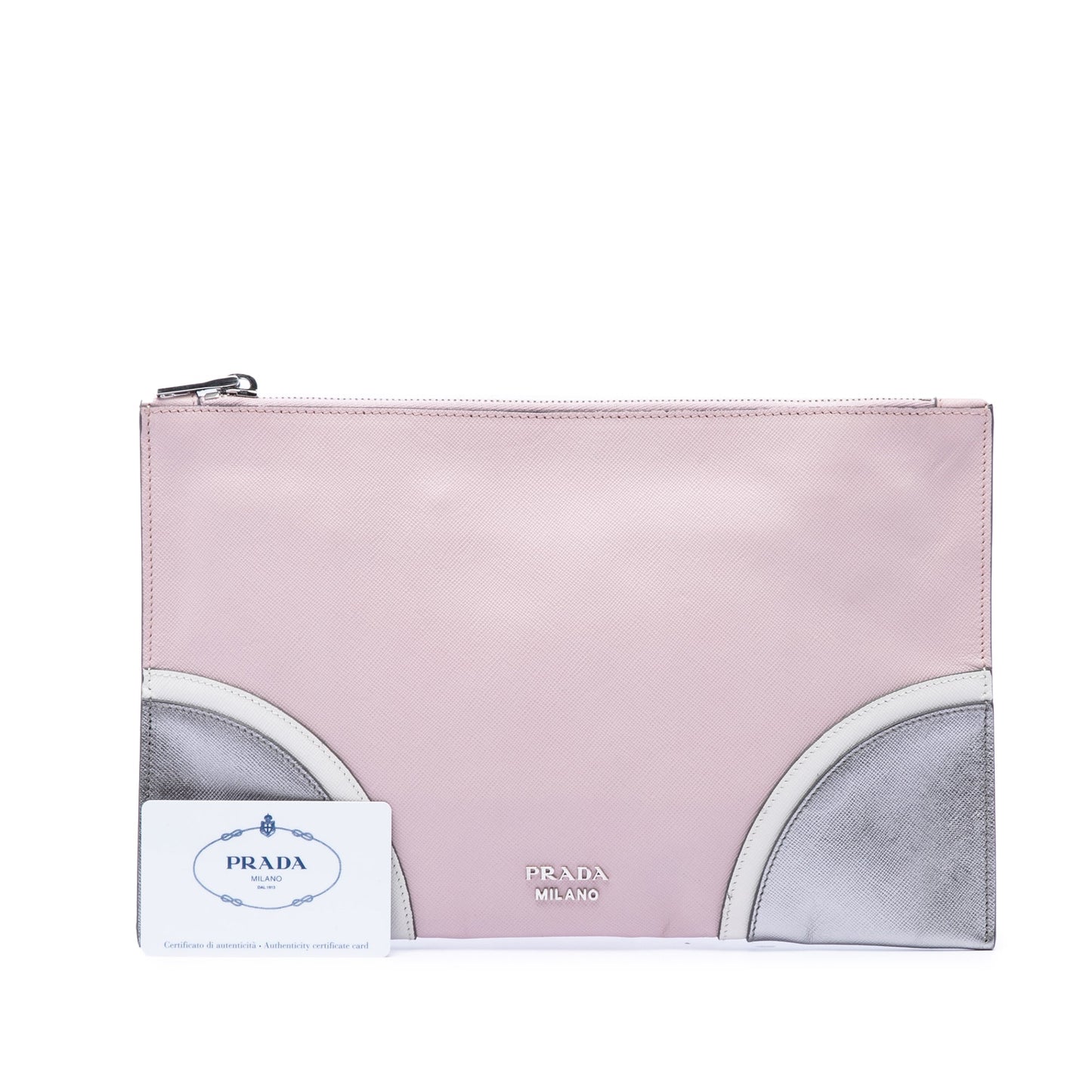 Prada Tricolor Saffiano Clutch