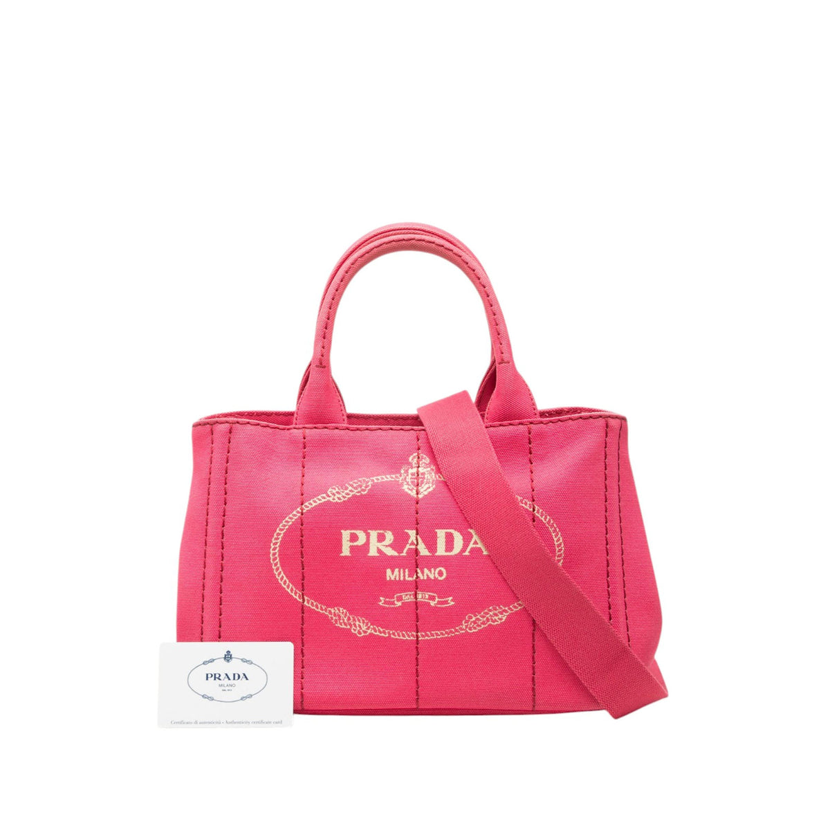 Prada Small Canvas Canapa Logo Tote