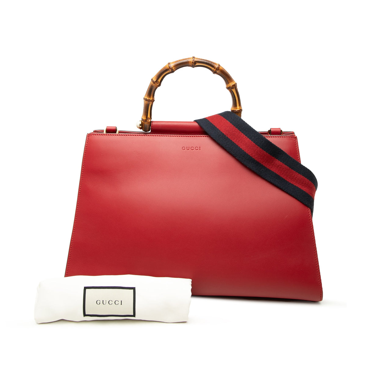 Gucci Medium Calfskin Bamboo Nymphaea Satchel