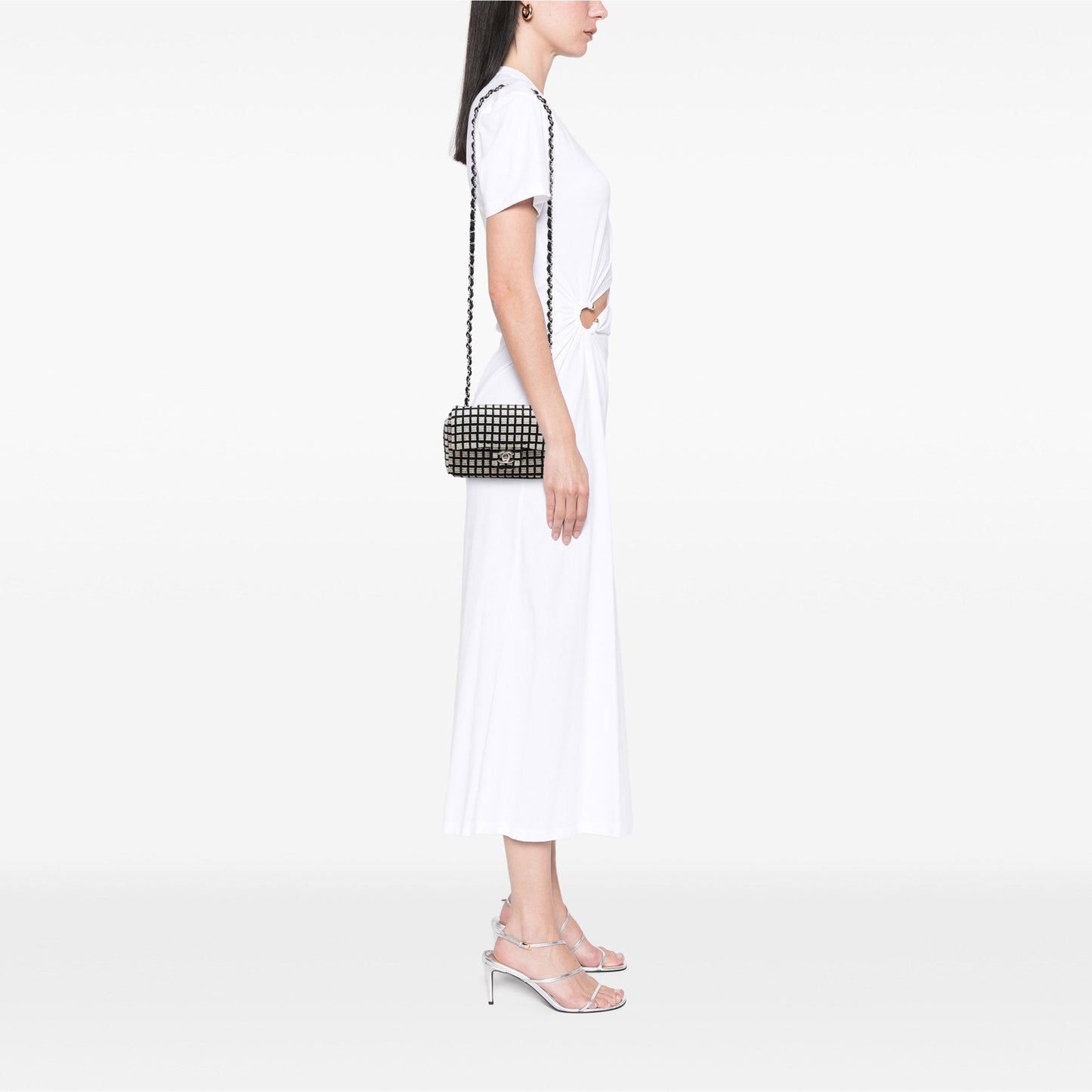 Chanel Mini Rectangular Tweed and Ribbon Logo Single Flap