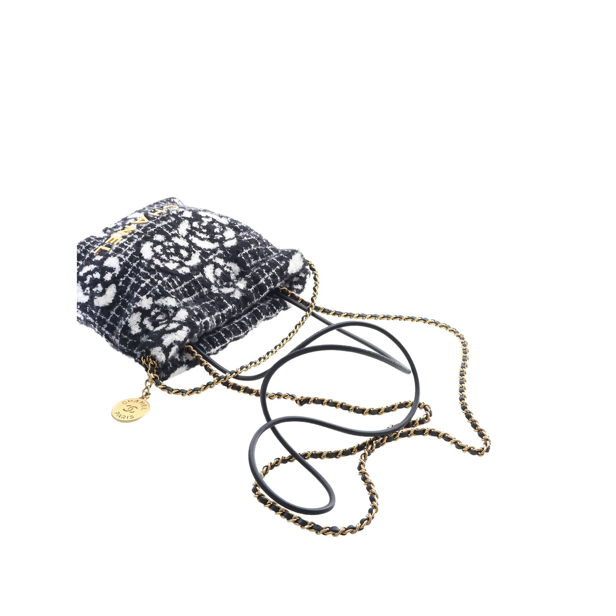 Chanel Mini Cashmere Camellia 22 Handbag — Black