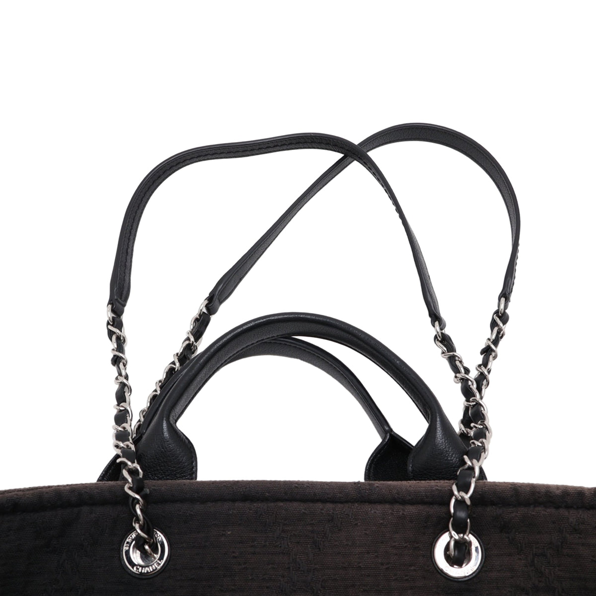 Chanel Large Canvas Double Face Shopping Tote — Black
