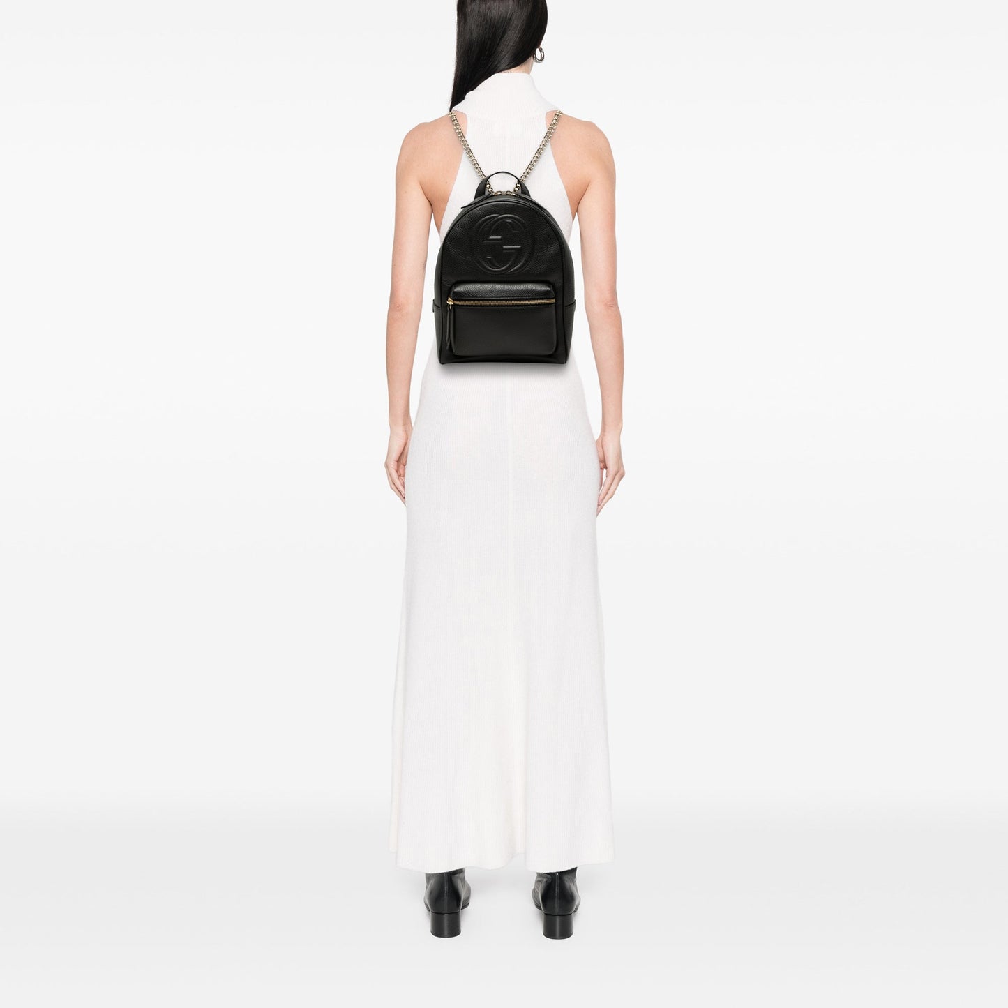 Gucci Pebbled Calfskin Soho Chain Backpack