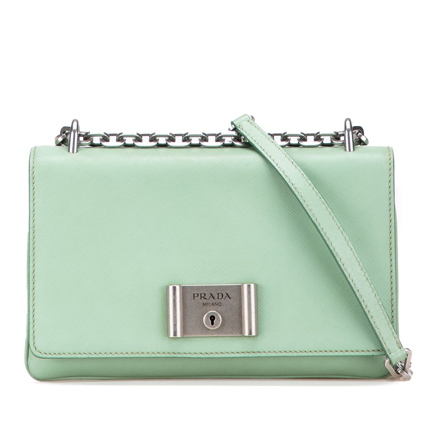 Prada Saffiano Lux Chain Lock Flap