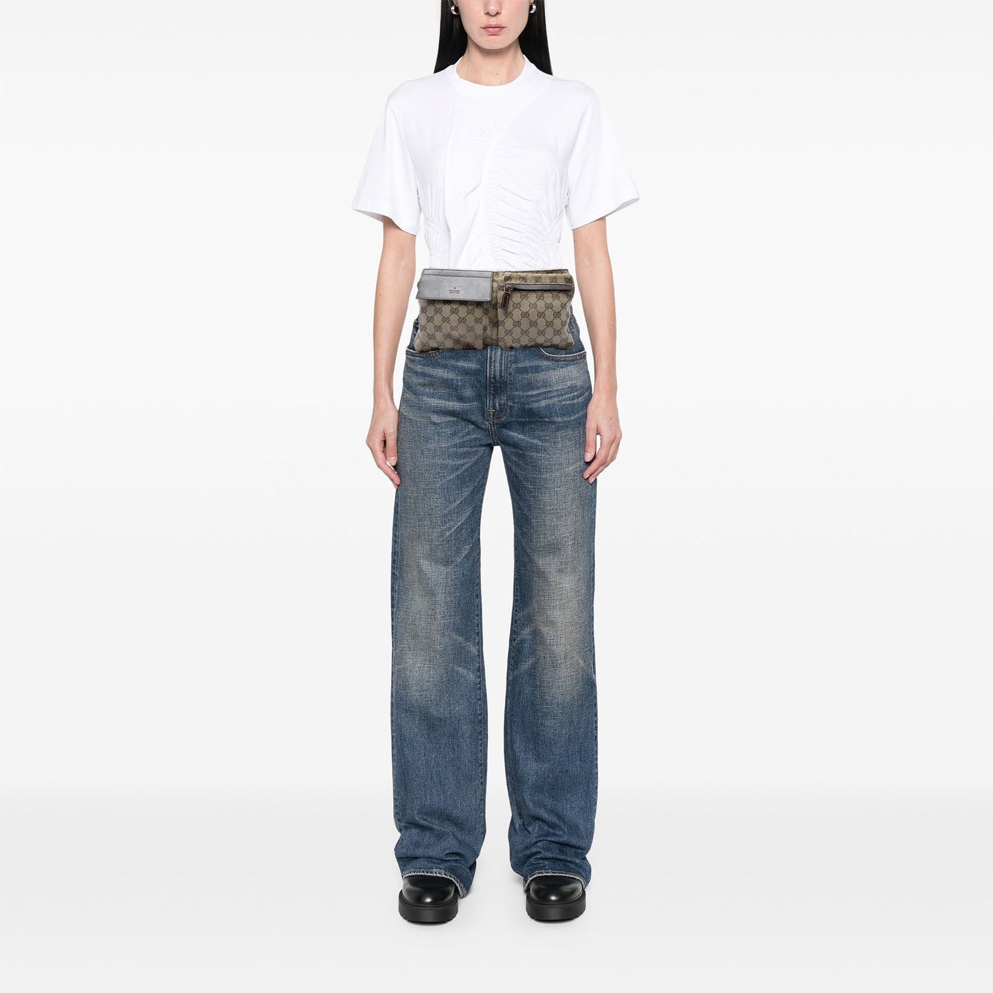 Gucci GG Canvas Web Double Pocket Belt Bag