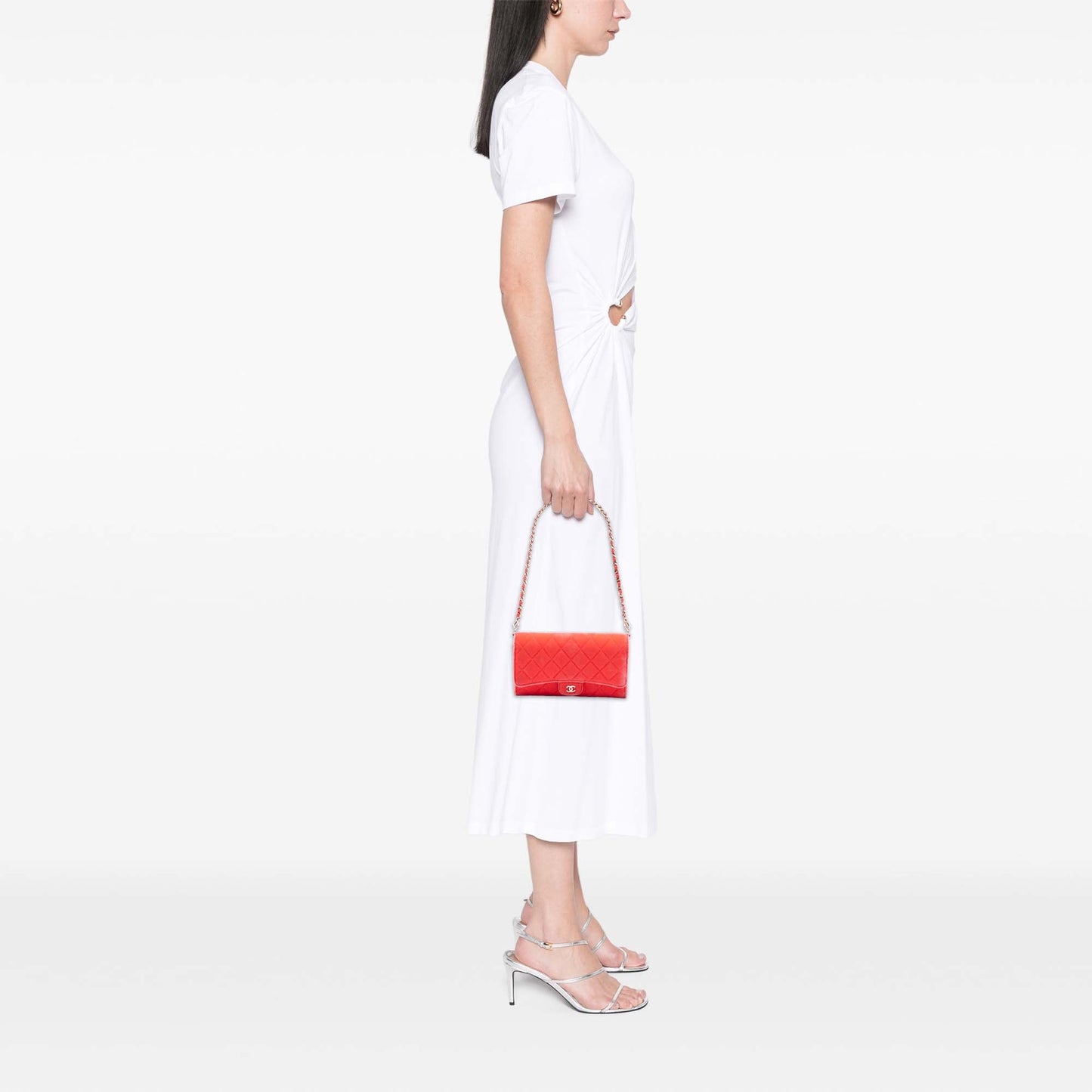 Chanel CC Quilted Velvet Single Flap