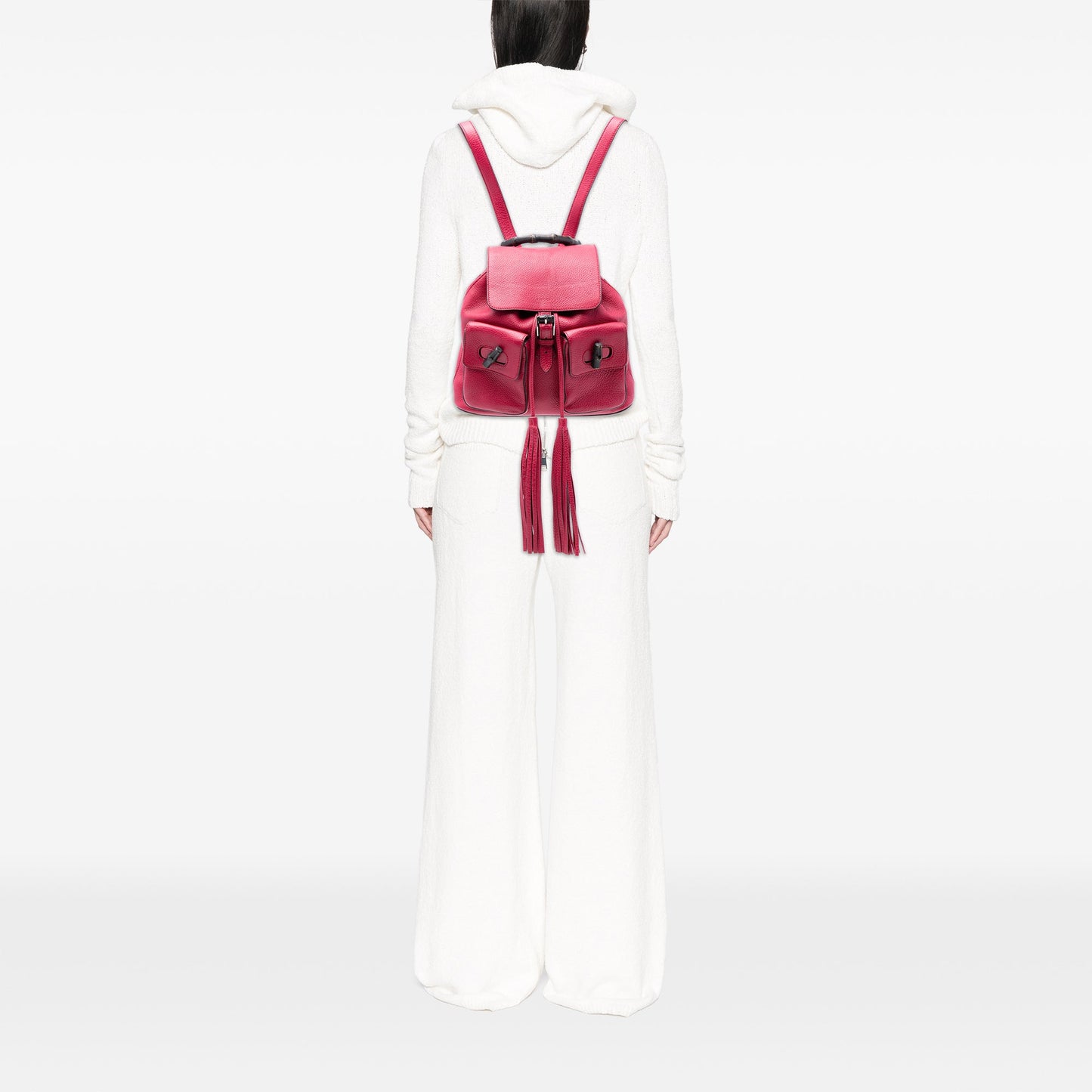 Gucci Leather Bamboo Tassel Backpack