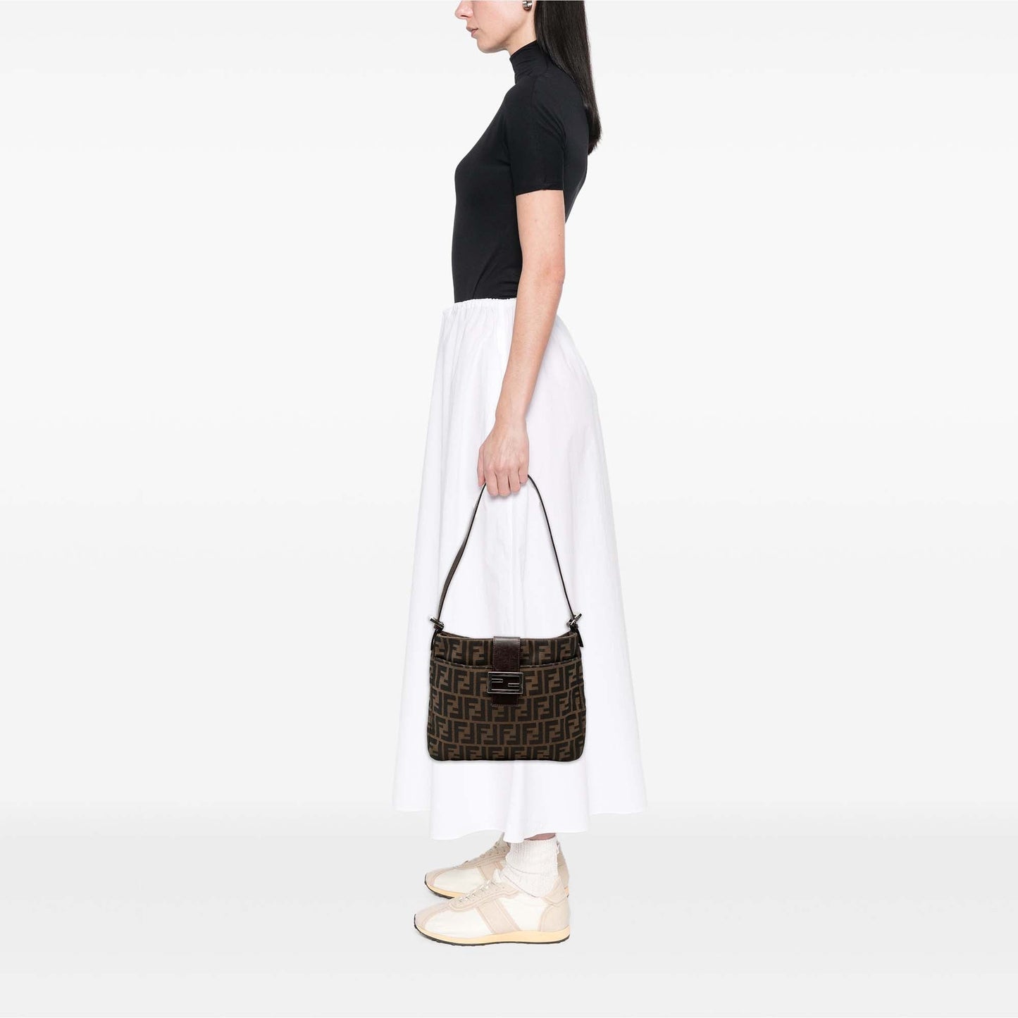 Fendi Zucca Canvas Shoulder Bag