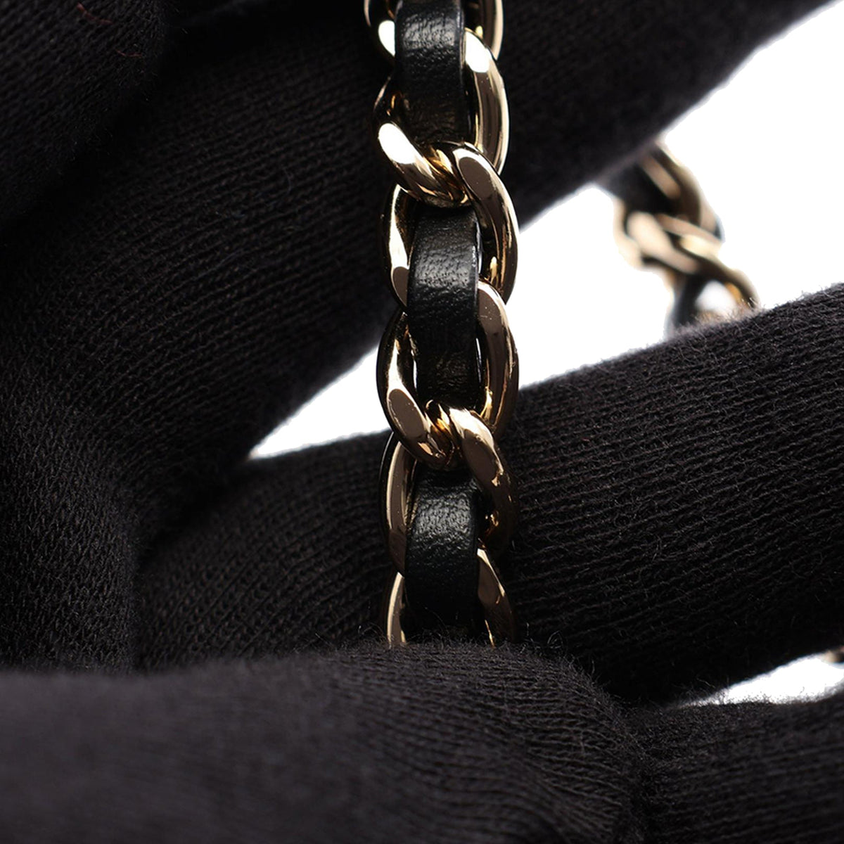 Chanel Mini Tweed and Pearl Flap Bag — Black