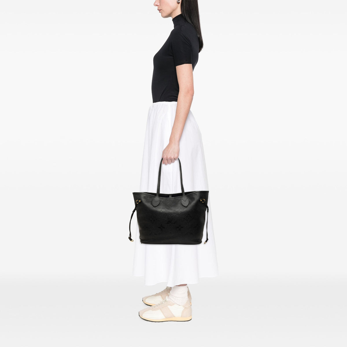 Louis Vuitton Monogram Giant Empreinte Neverfull MM — Black
