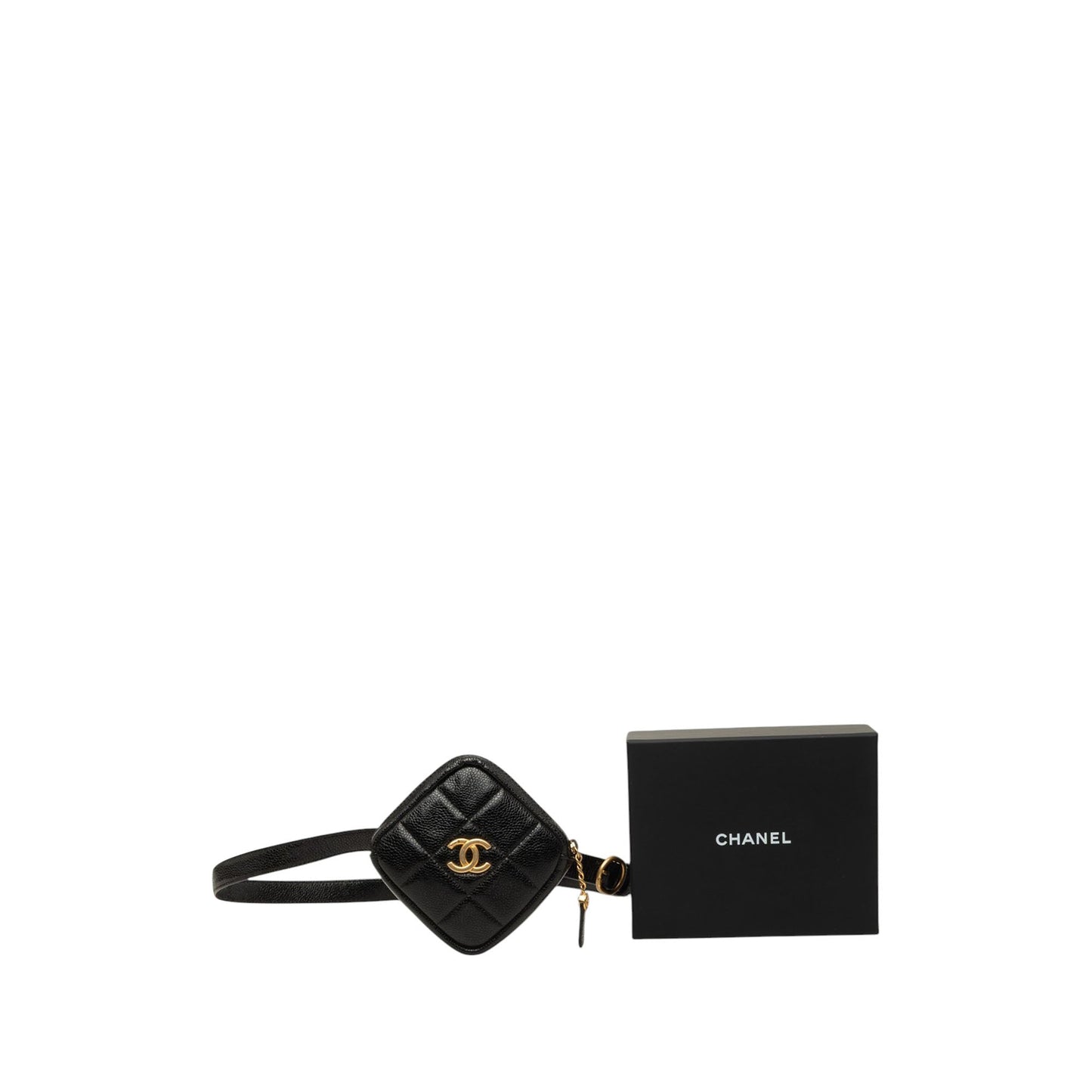 Chanel CC Quilted Caviar Diamond Coin Purse Belt Bag