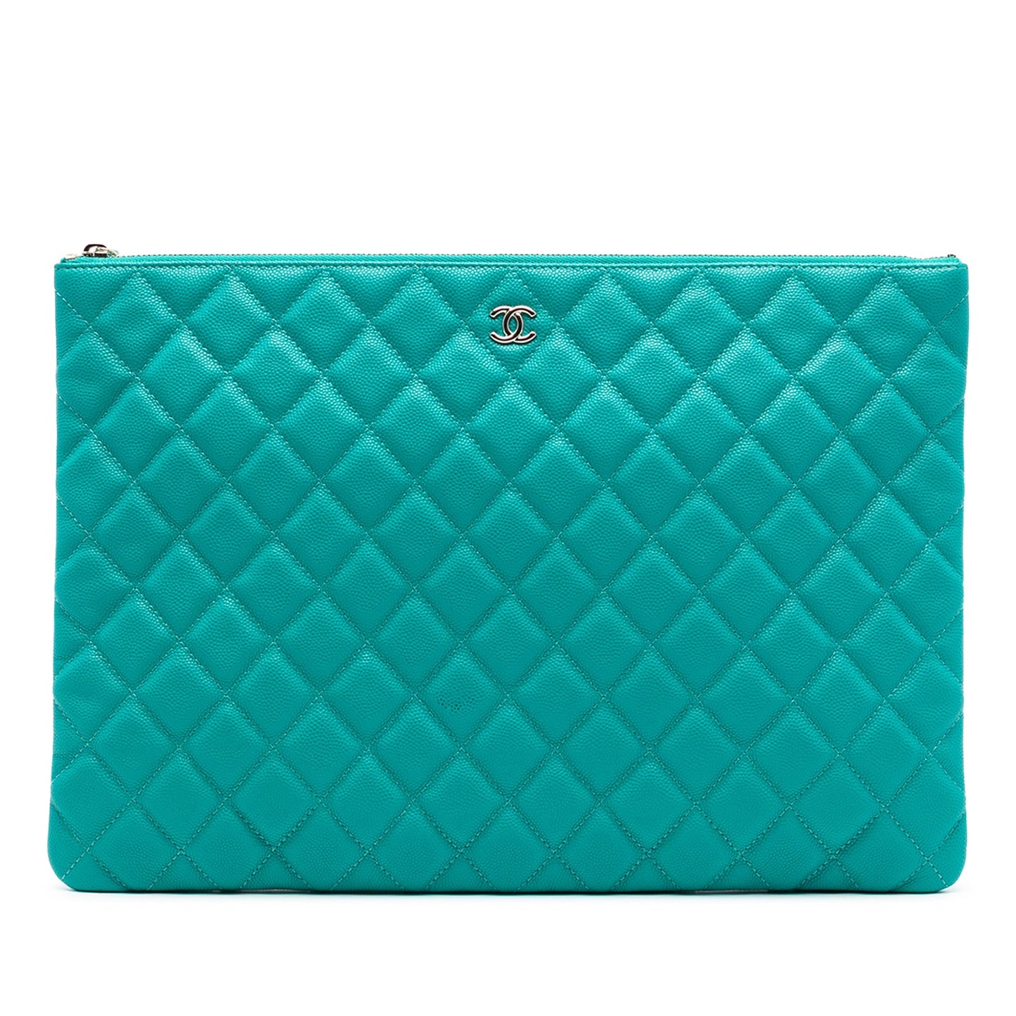 Chanel Large Quilted Caviar O Case Clutch