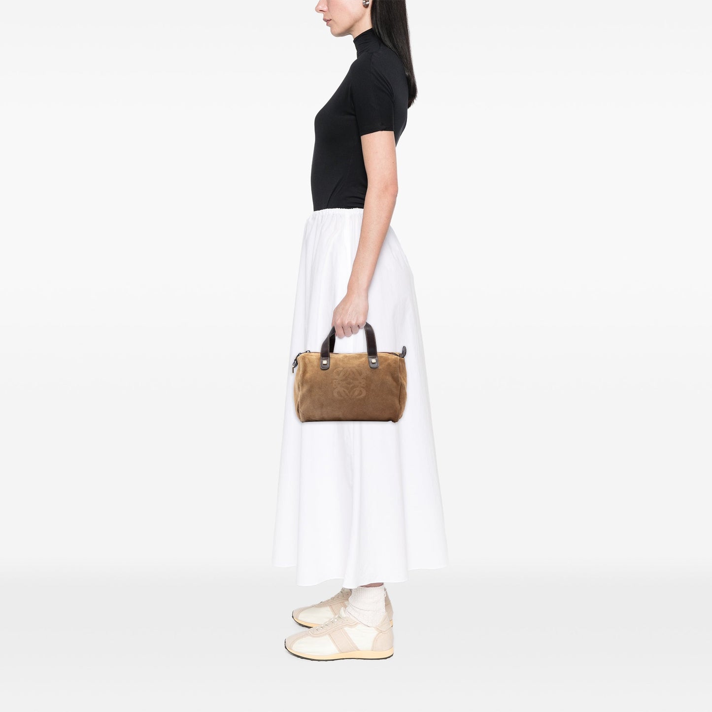 Suede Anagram Boston Bag