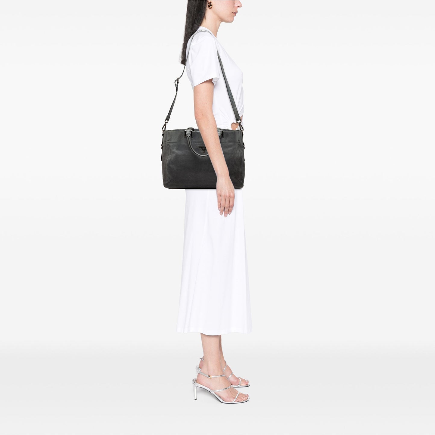 Prada Glace Calf Open Convertible Tote